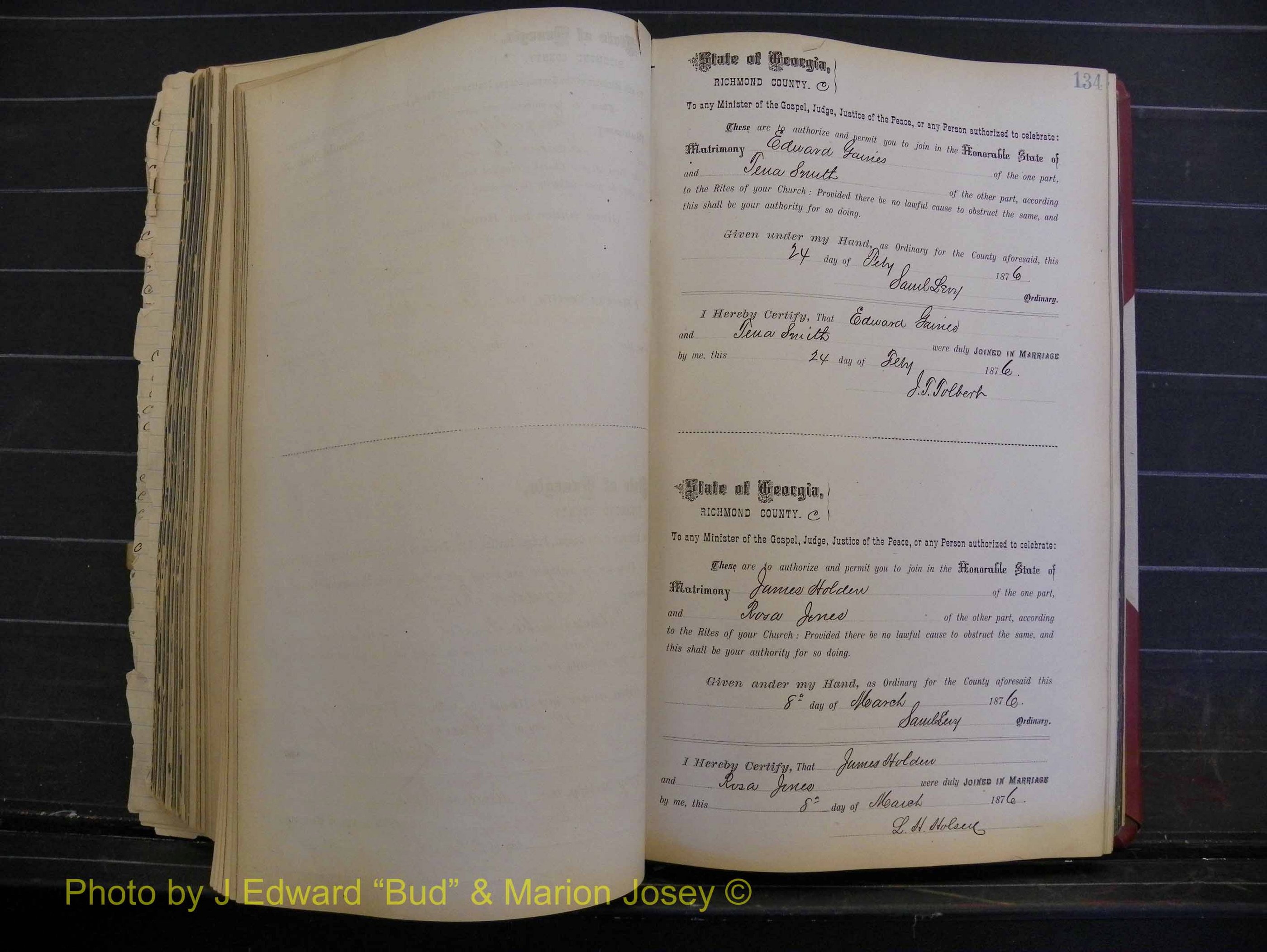 Richmond Marriages, Book I, 1868-1881 P 134.JPG