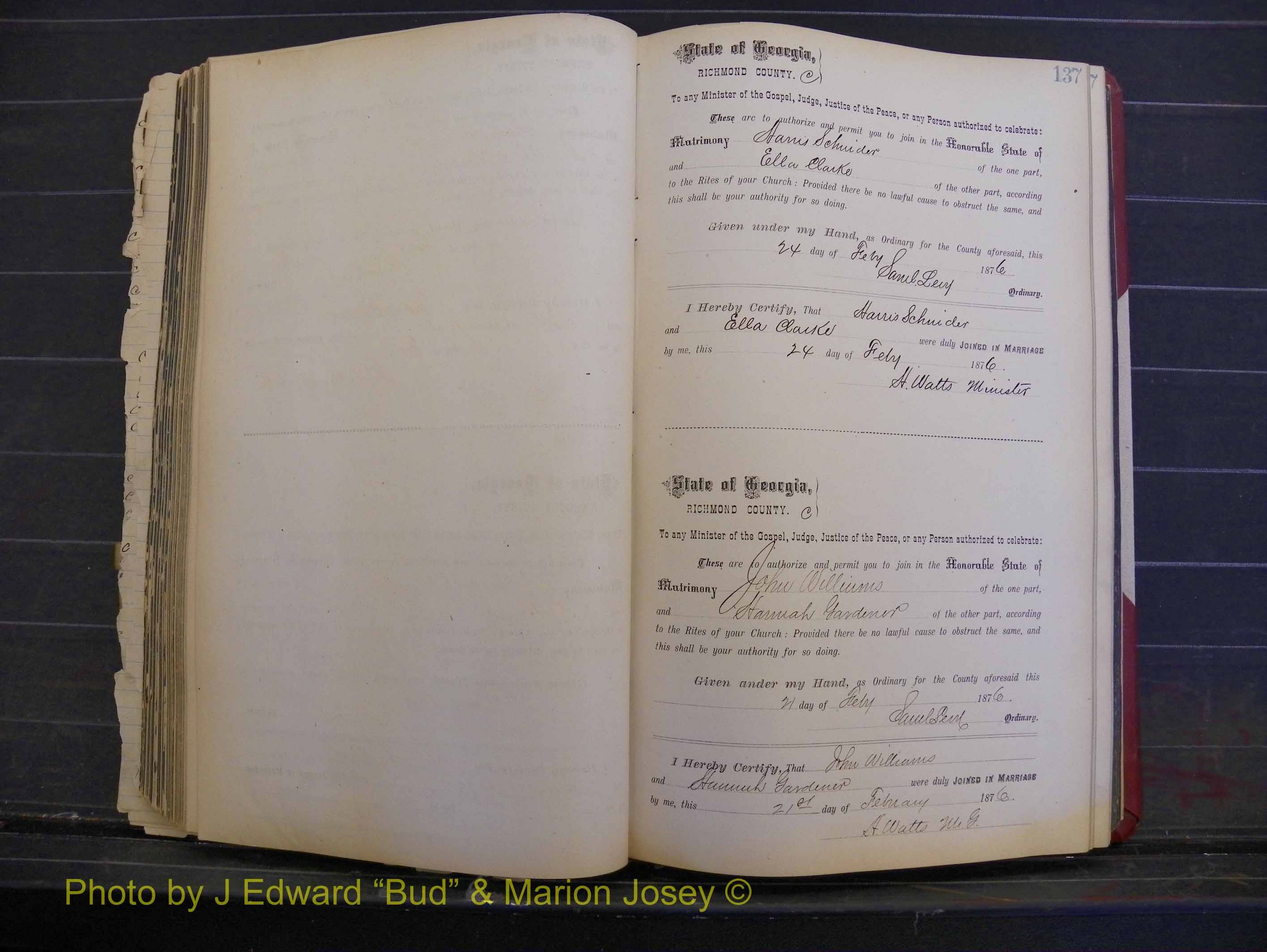 Richmond Marriages, Book I, 1868-1881 P 137.JPG