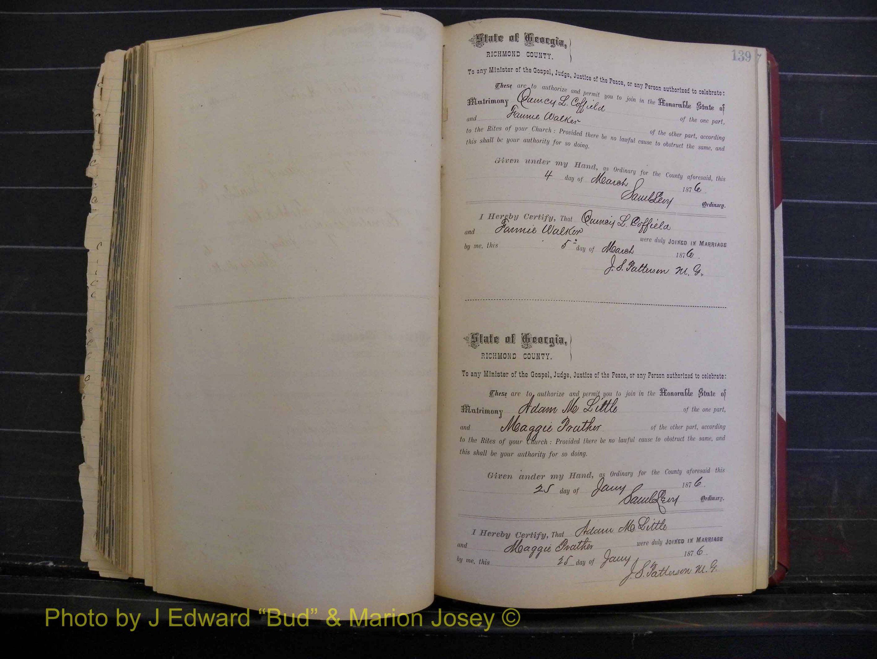 Richmond Marriages, Book I, 1868-1881 P 139.JPG