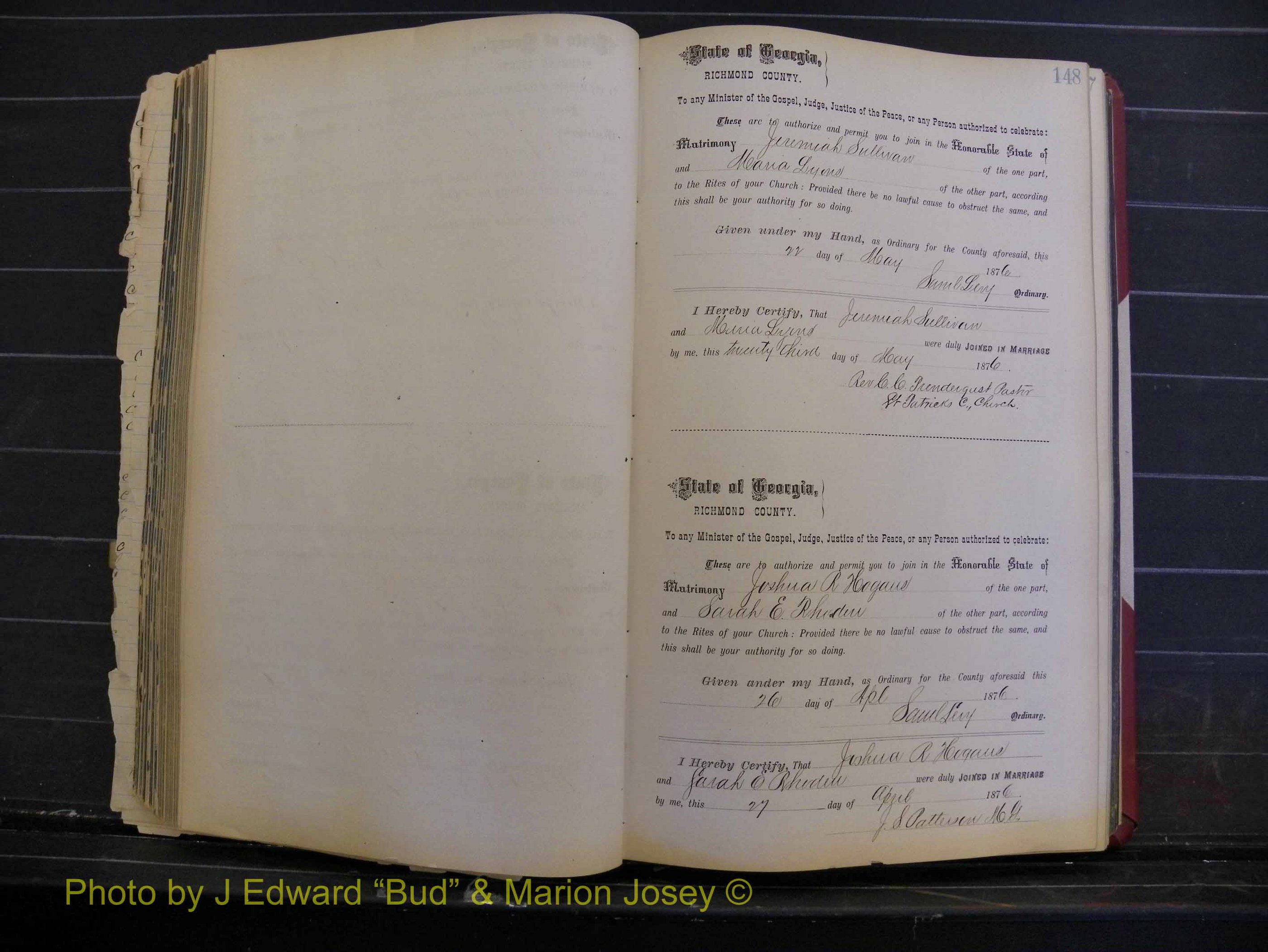 Richmond Marriages, Book I, 1868-1881 P 148.JPG