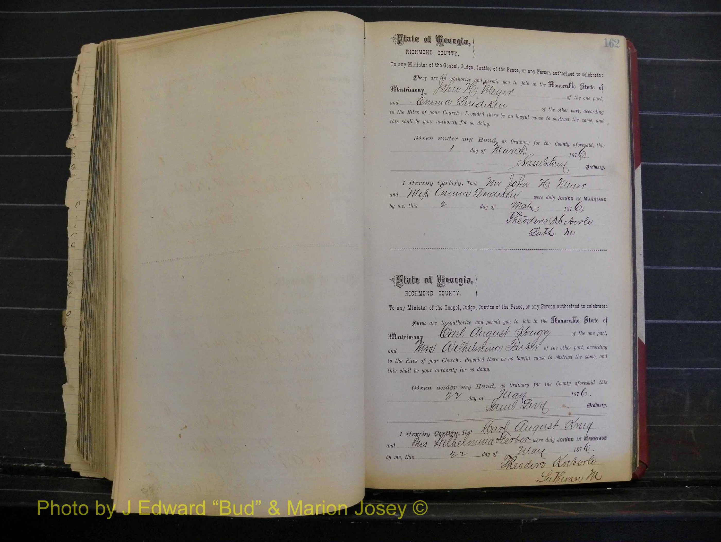 Richmond Marriages, Book I, 1868-1881 P 162.JPG
