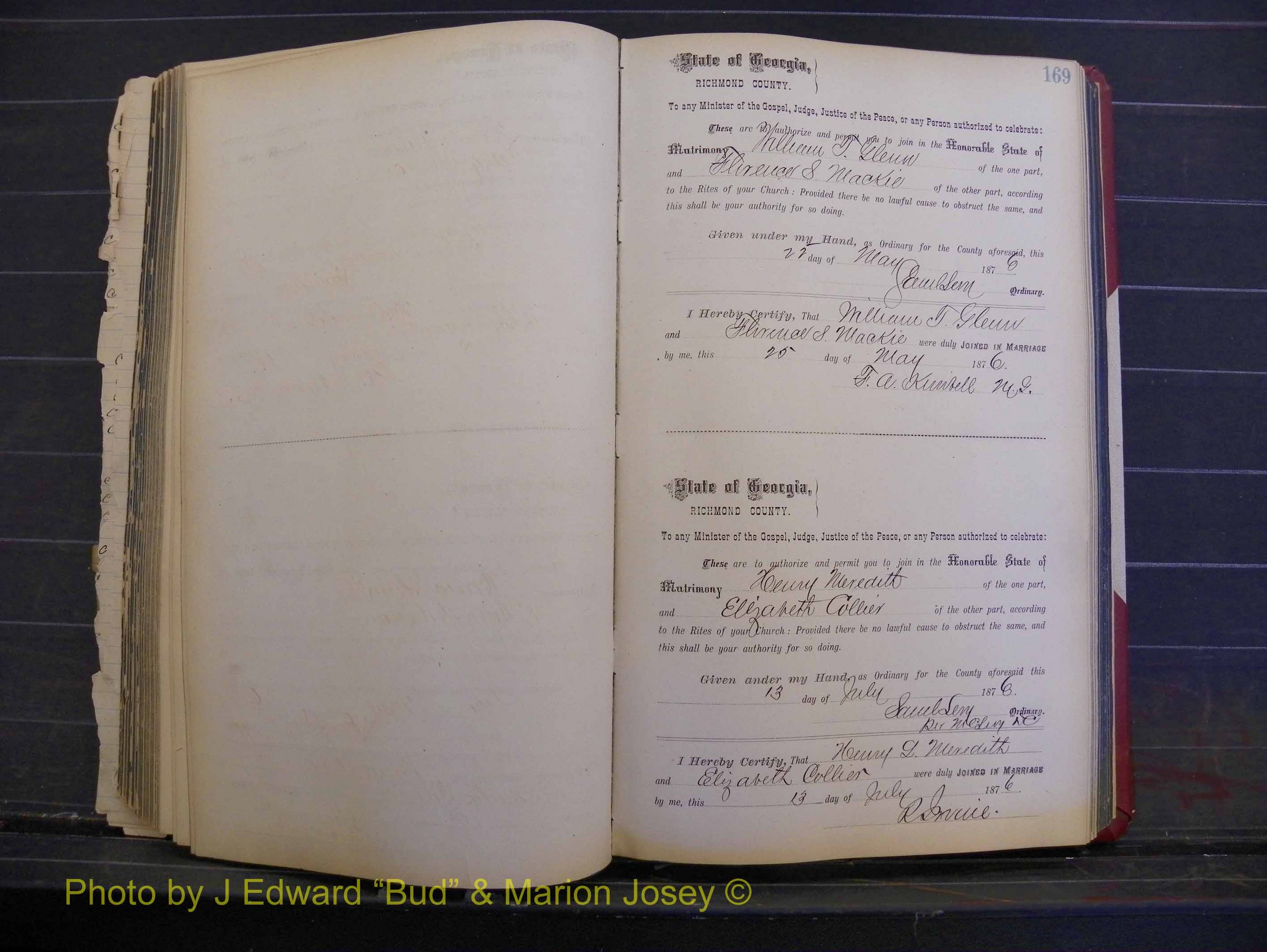 Richmond Marriages, Book I, 1868-1881 P 169.JPG