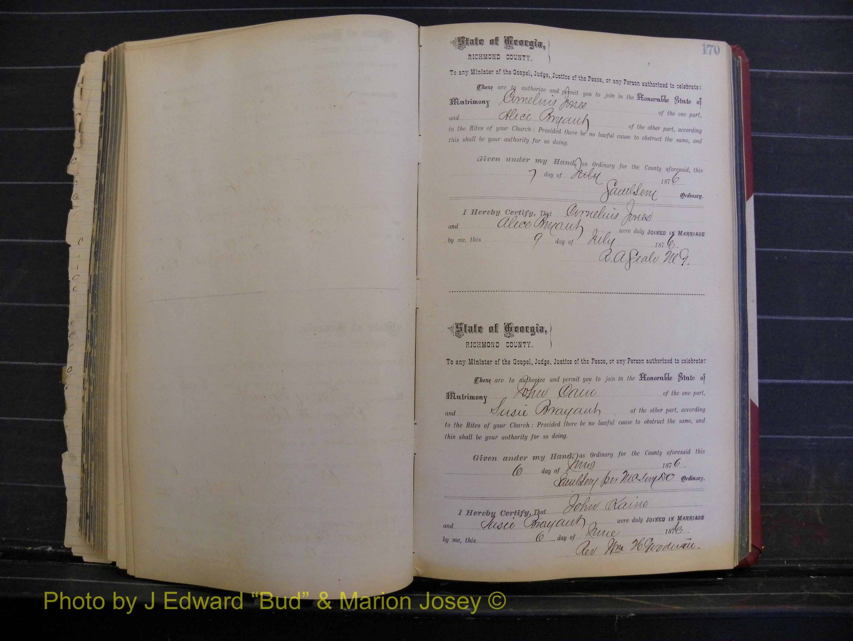 Richmond Marriages, Book I, 1868-1881 P 170.JPG