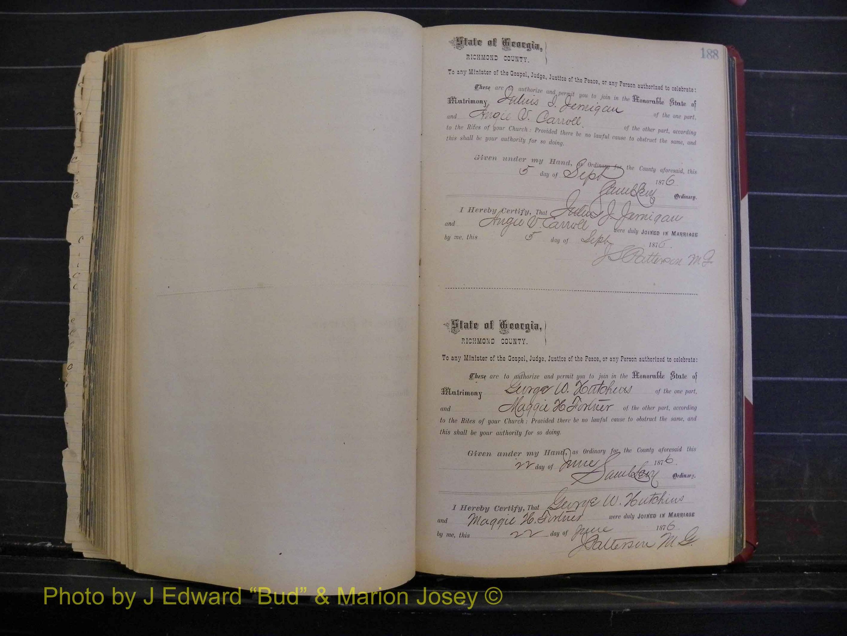 Richmond Marriages, Book I, 1868-1881 P 188.JPG