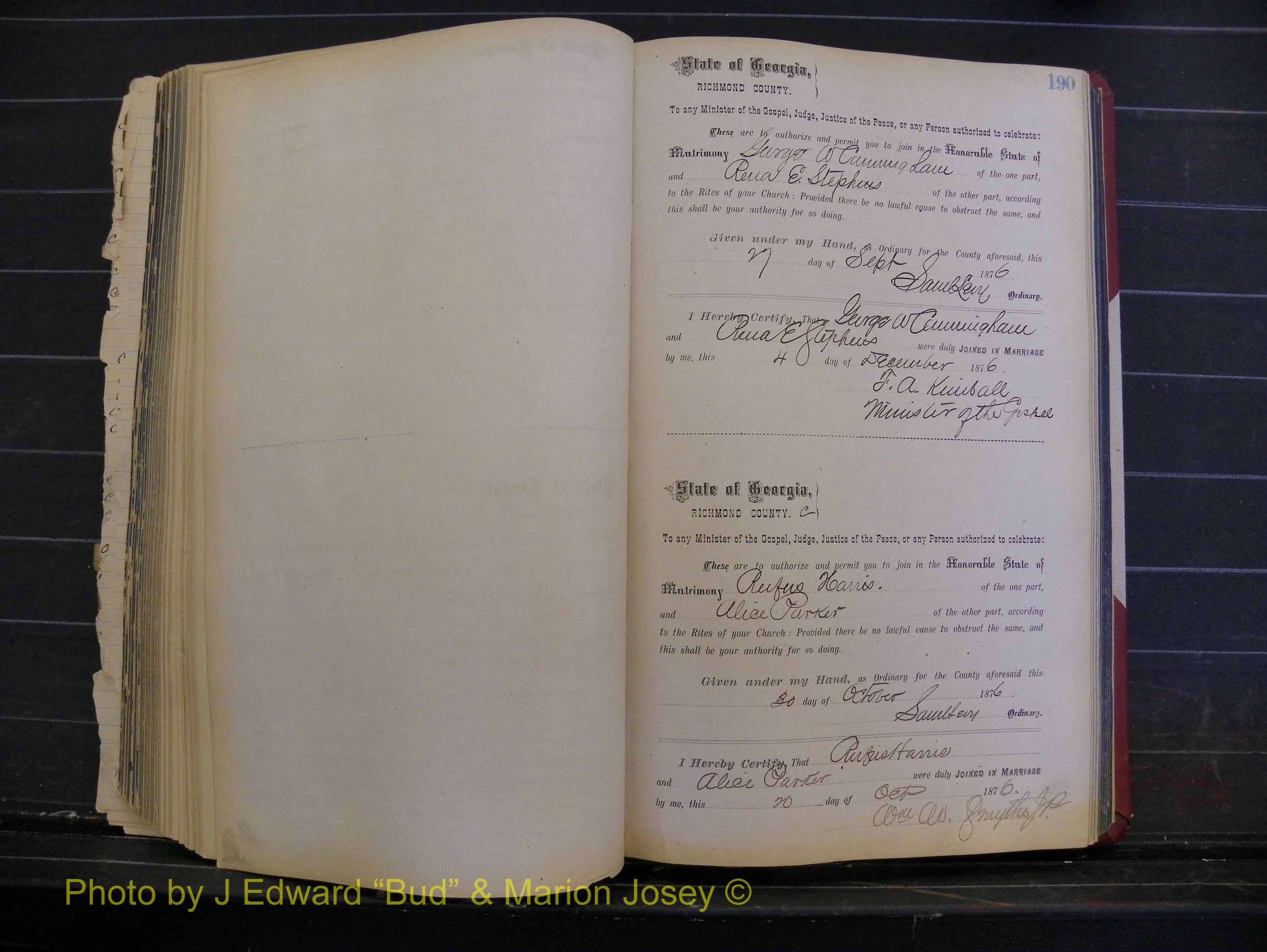 Richmond Marriages, Book I, 1868-1881 P 190.JPG