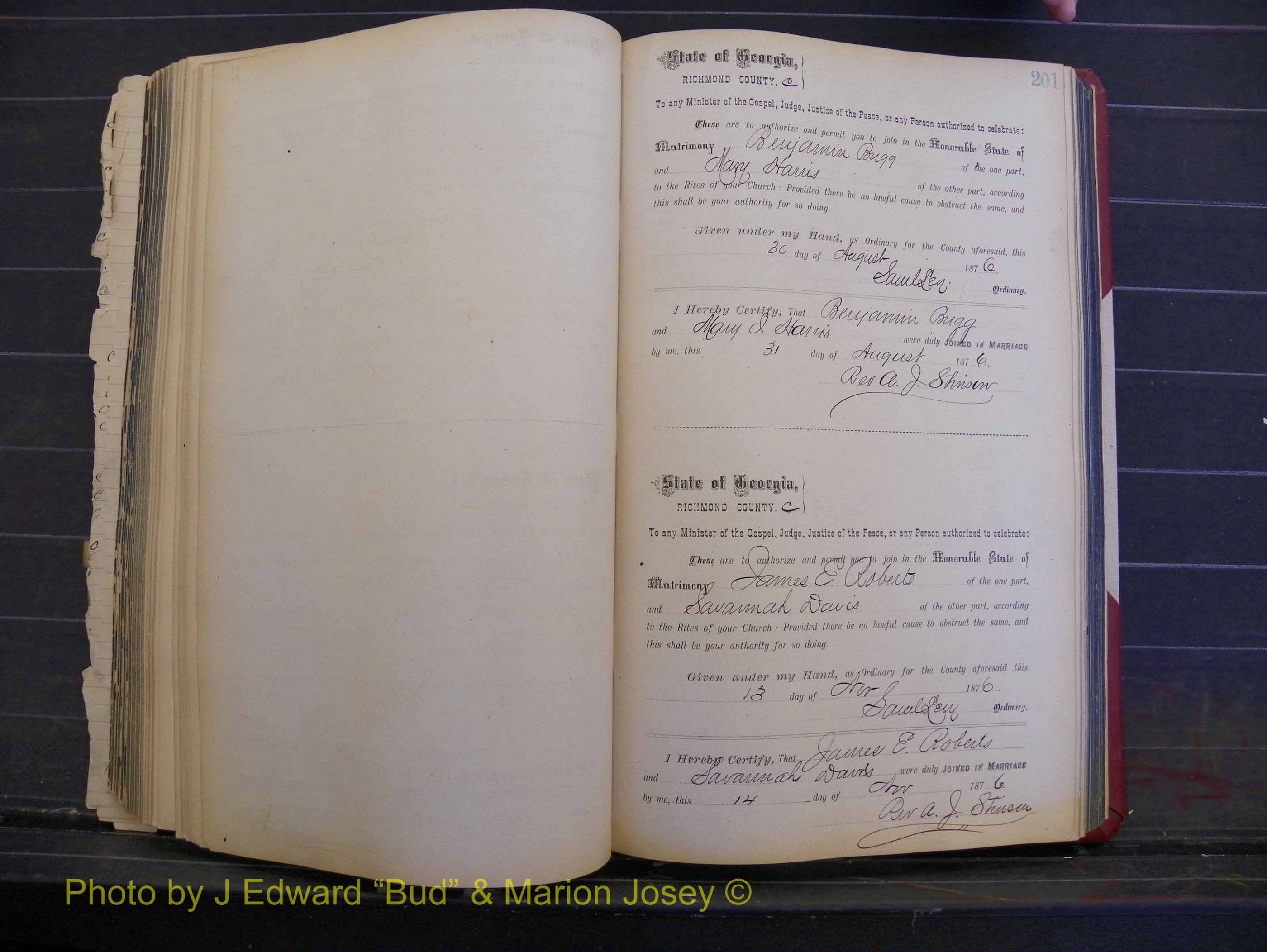 Richmond Marriages, Book I, 1868-1881 P 201.JPG