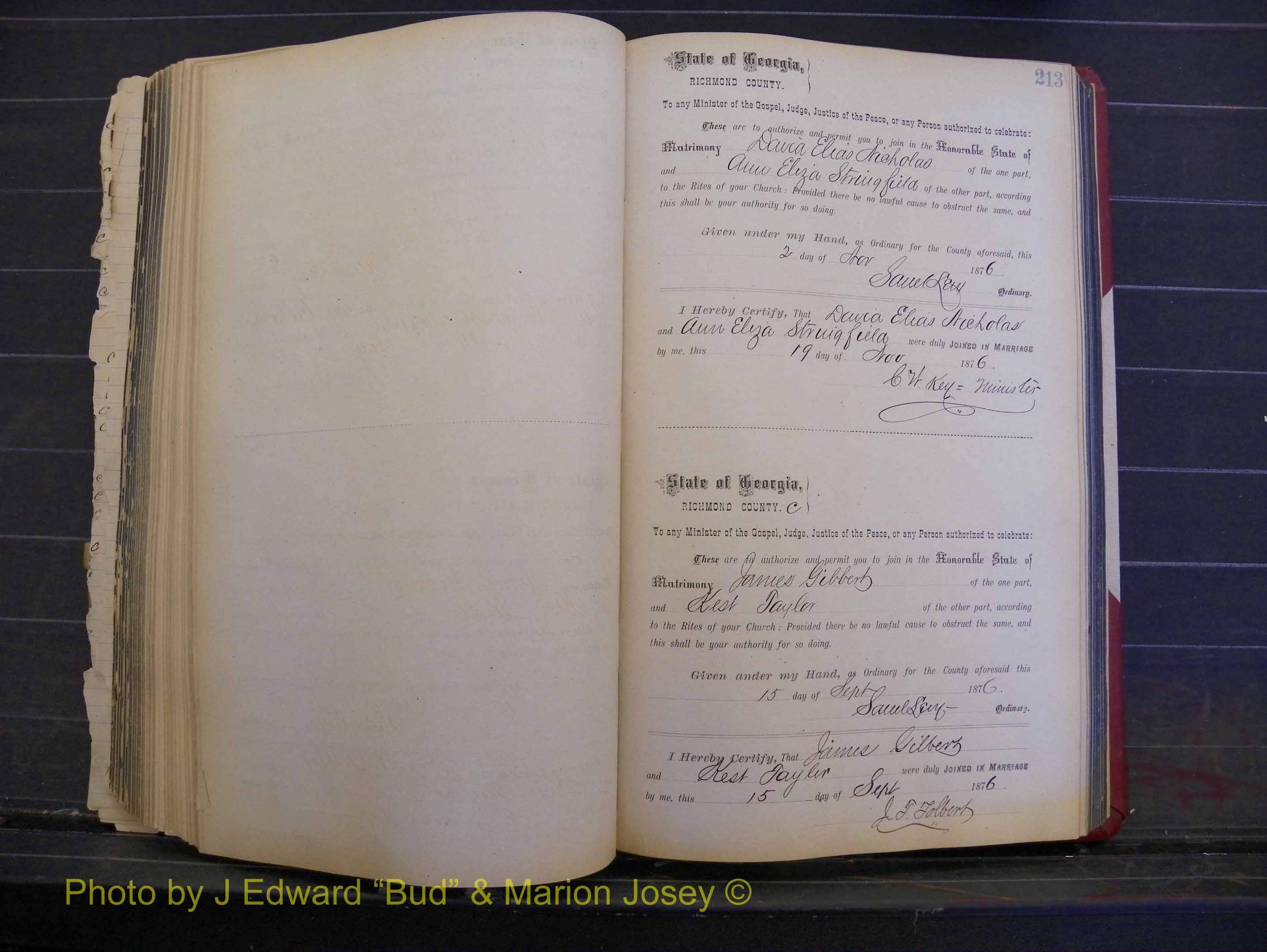 Richmond Marriages, Book I, 1868-1881 P 213.JPG