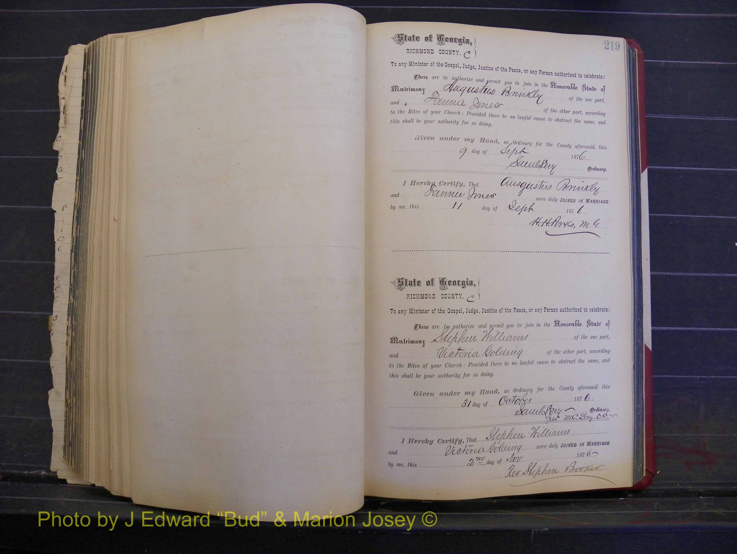 Richmond Marriages, Book I, 1868-1881 P 219.JPG