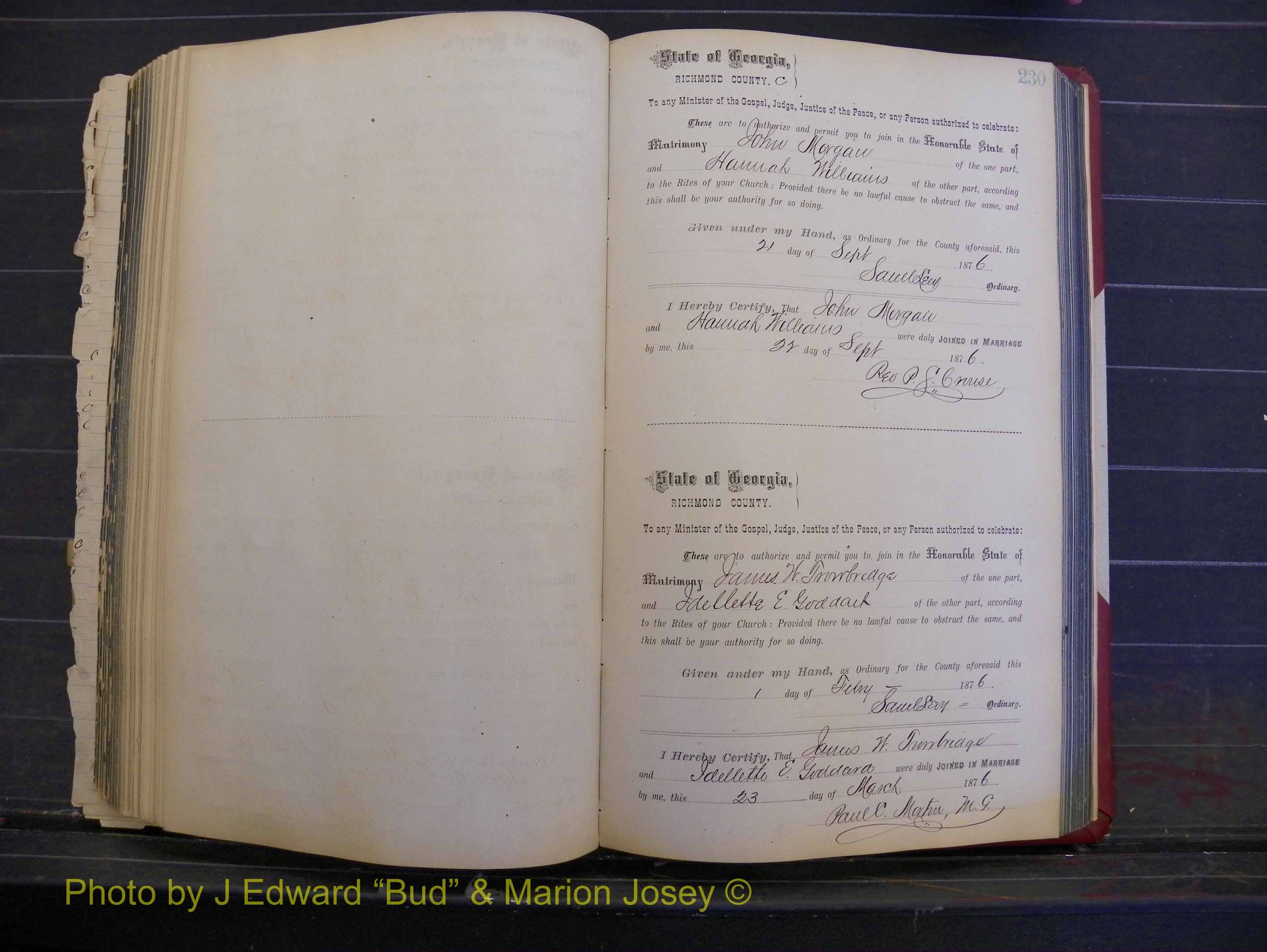 Richmond Marriages, Book I, 1868-1881 P 230.JPG