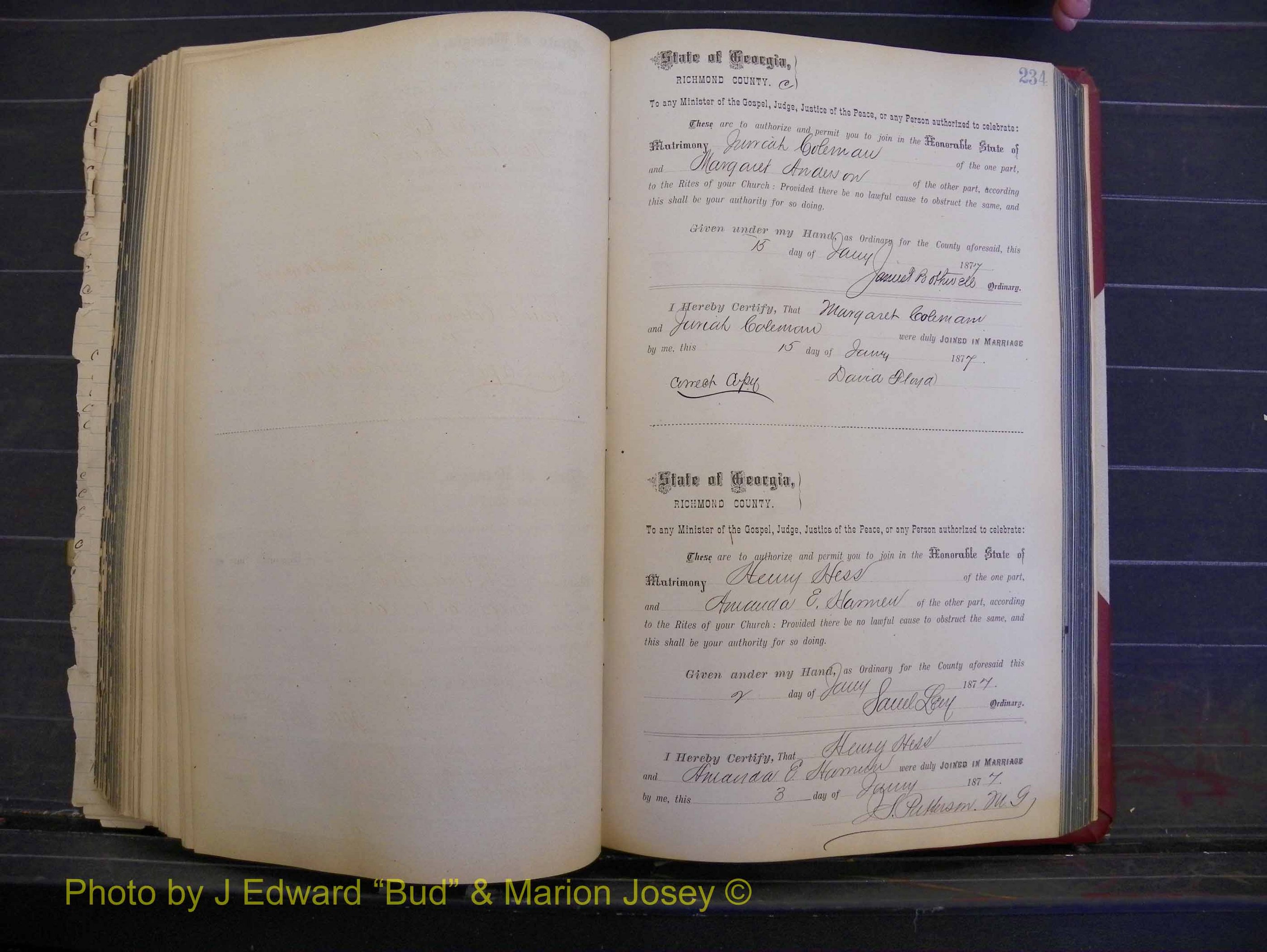 Richmond Marriages, Book I, 1868-1881 P 234.JPG