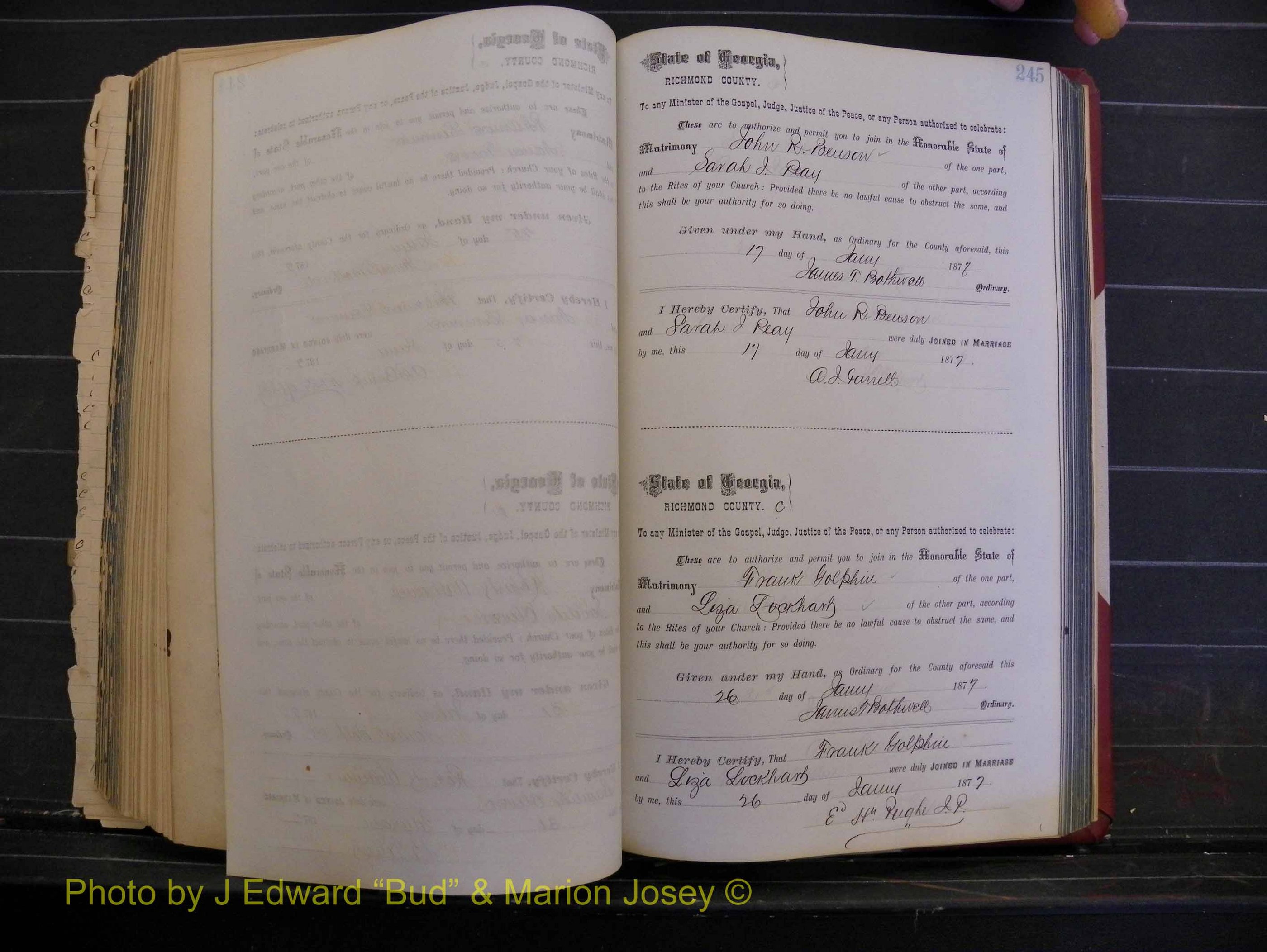 Richmond Marriages, Book I, 1868-1881 P 245.JPG