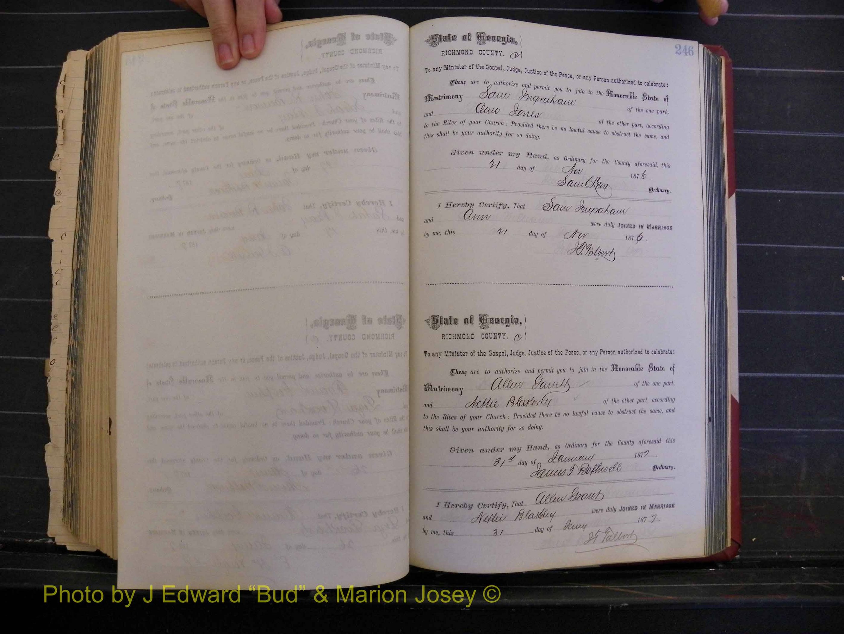 Richmond Marriages, Book I, 1868-1881 P 246.JPG