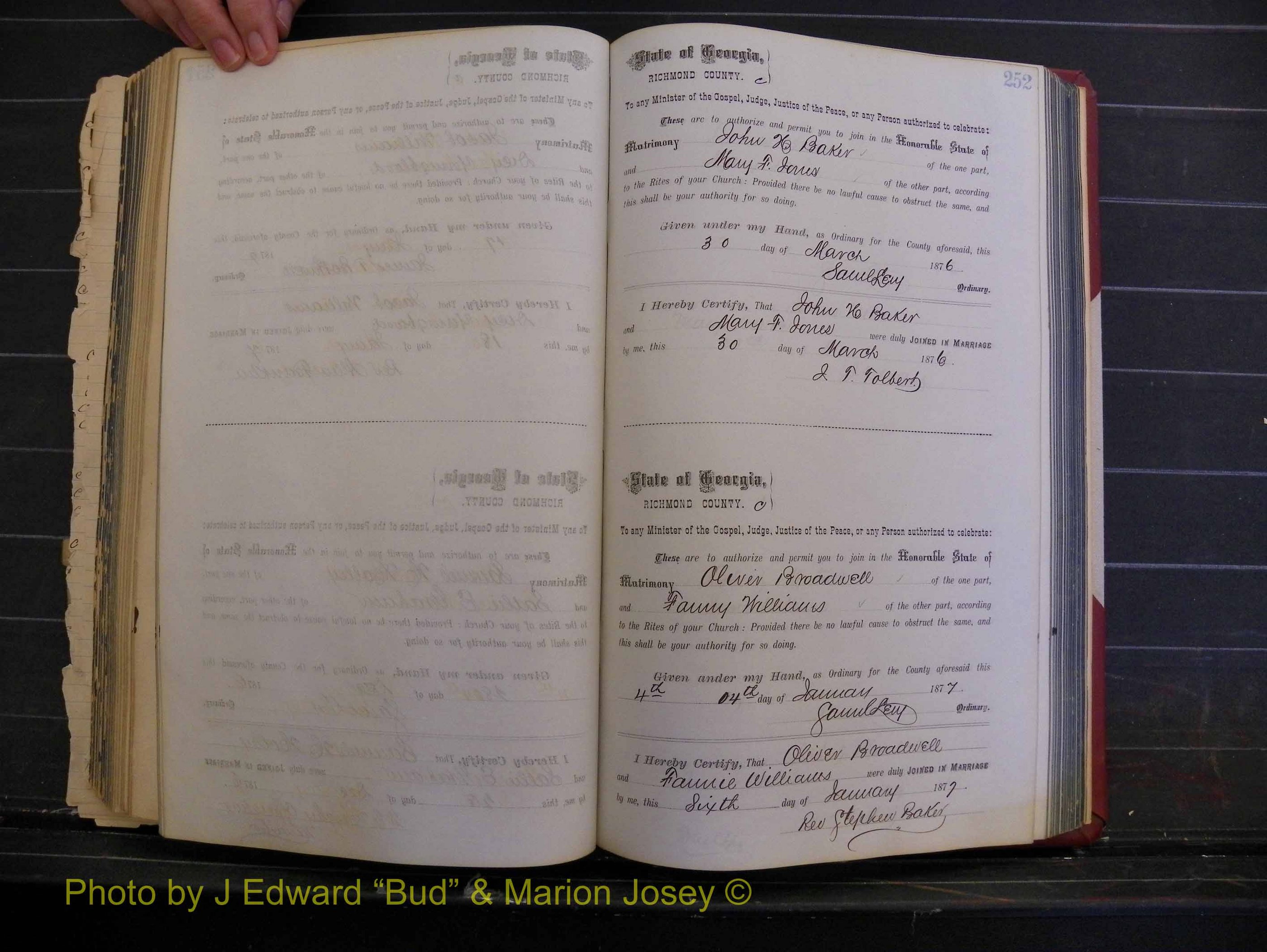 Richmond Marriages, Book I, 1868-1881 P 252.JPG