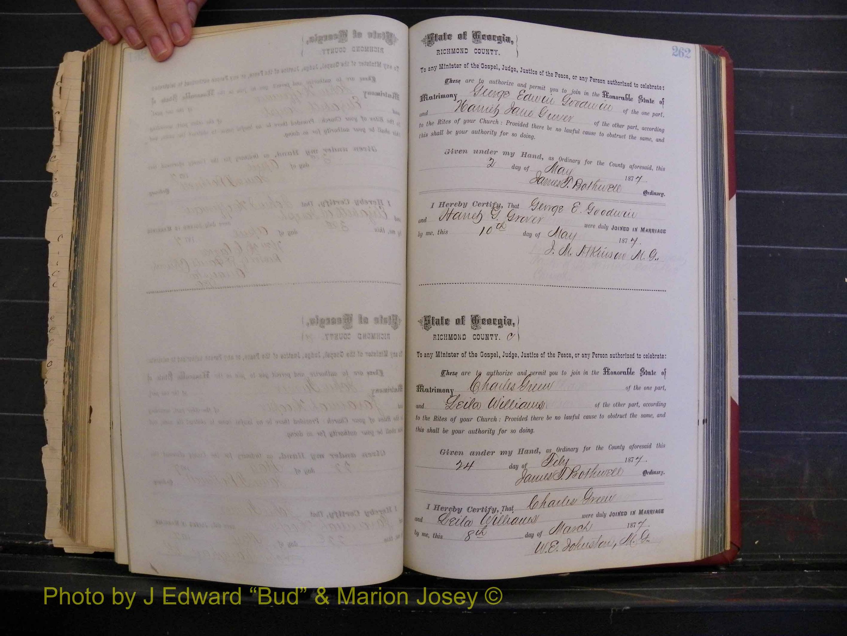 Richmond Marriages, Book I, 1868-1881 P 262.JPG