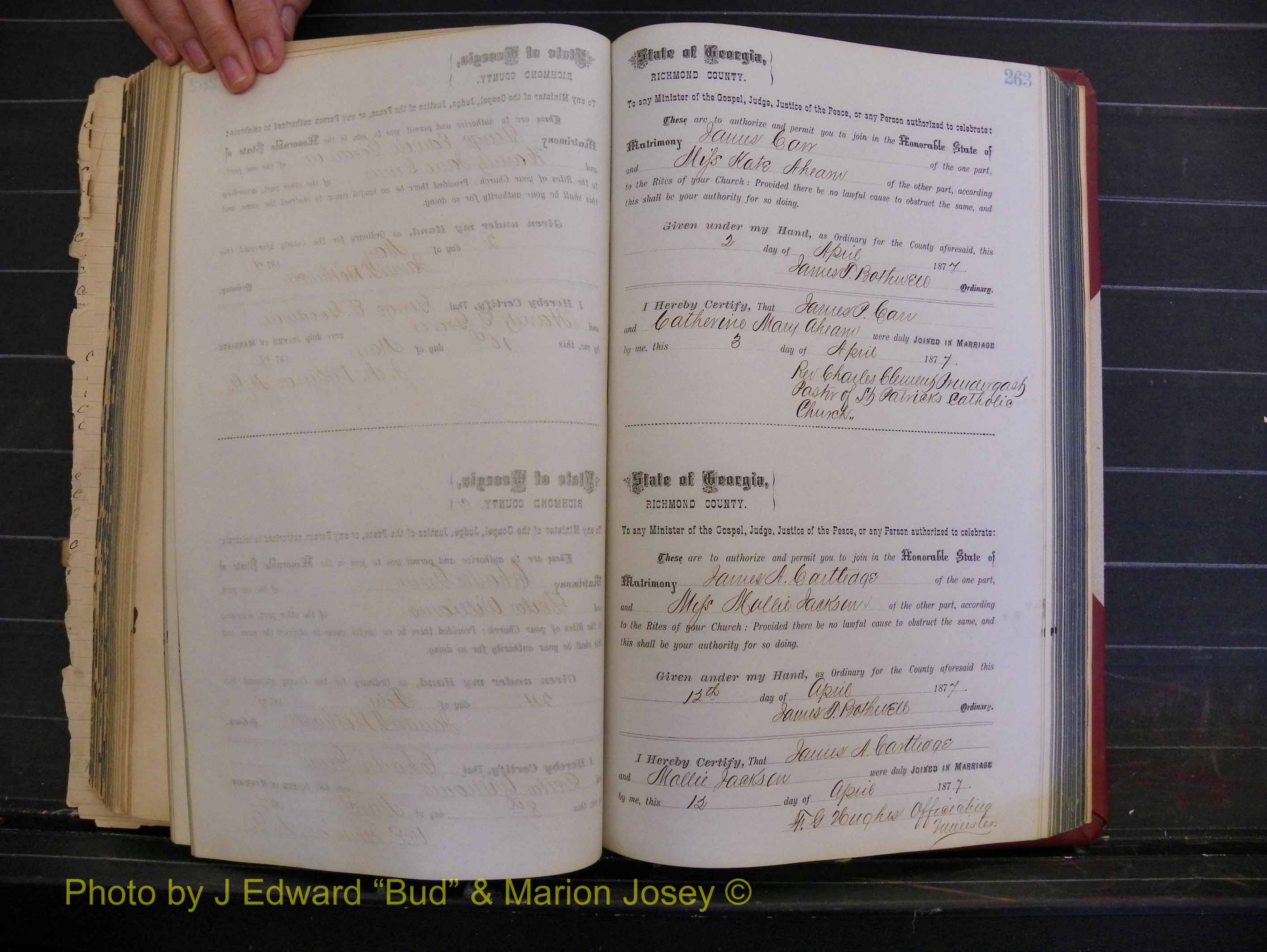 Richmond Marriages, Book I, 1868-1881 P 263.JPG