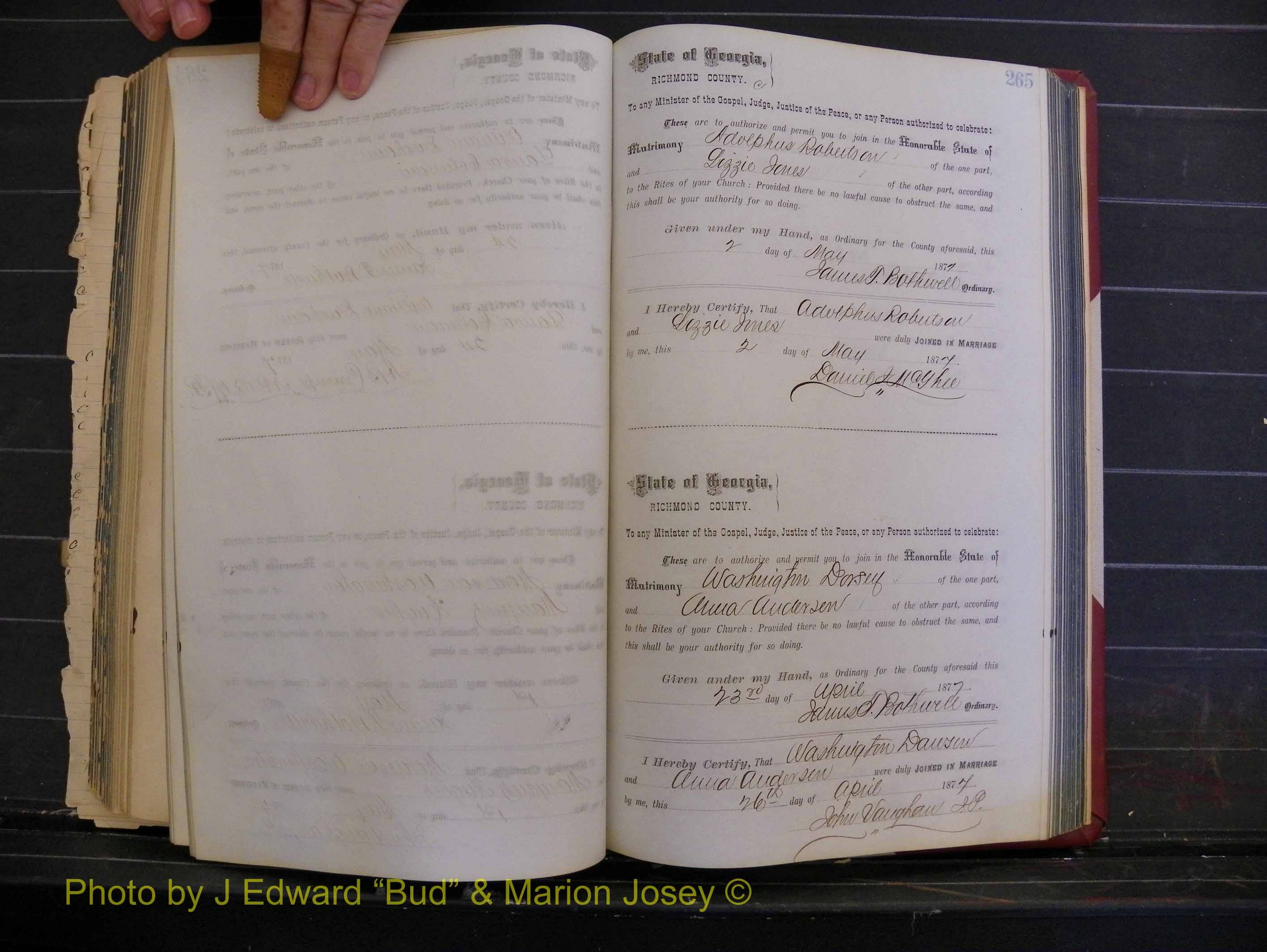 Richmond Marriages, Book I, 1868-1881 P 265.JPG