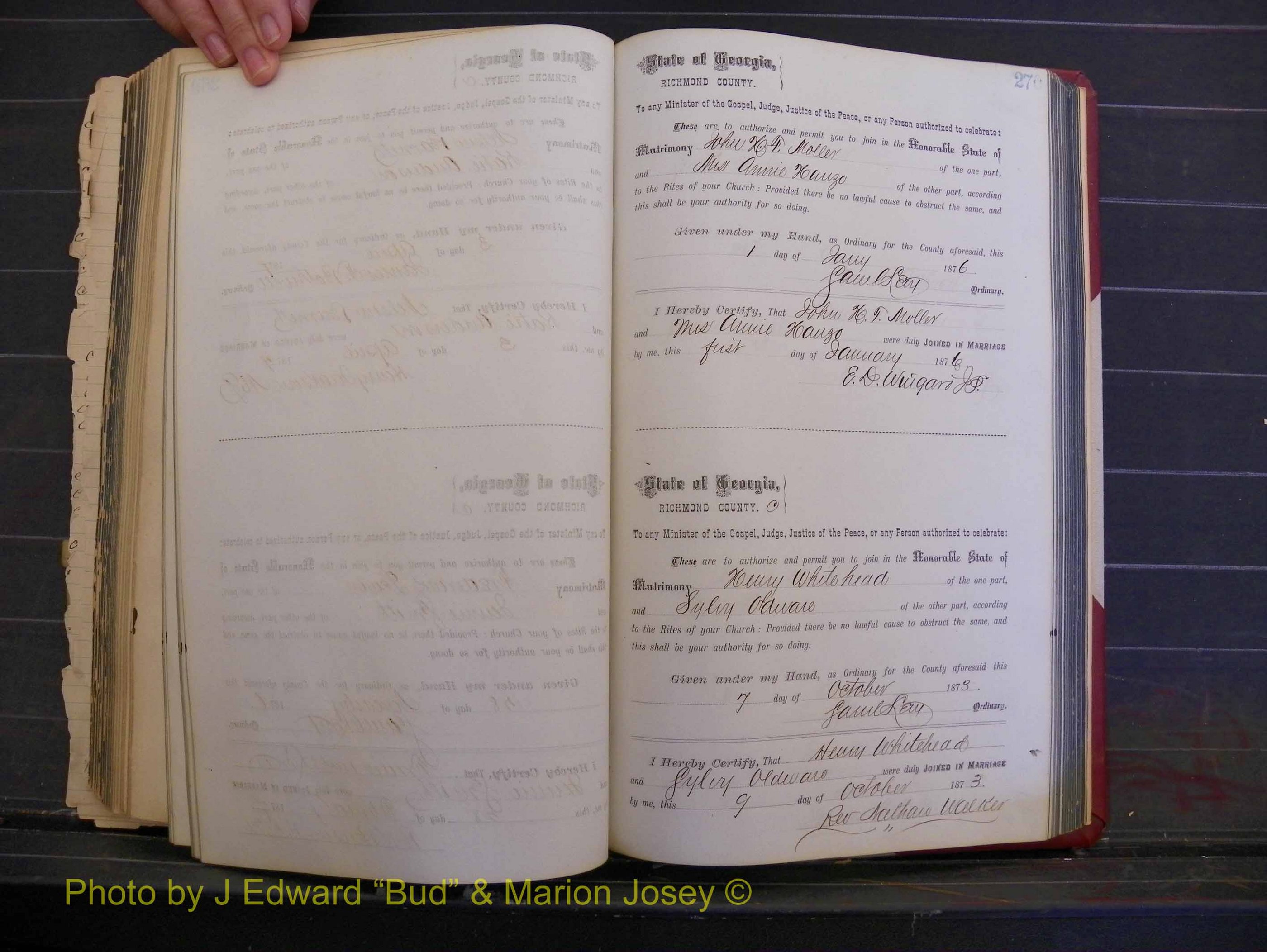 Richmond Marriages, Book I, 1868-1881 P 270.JPG