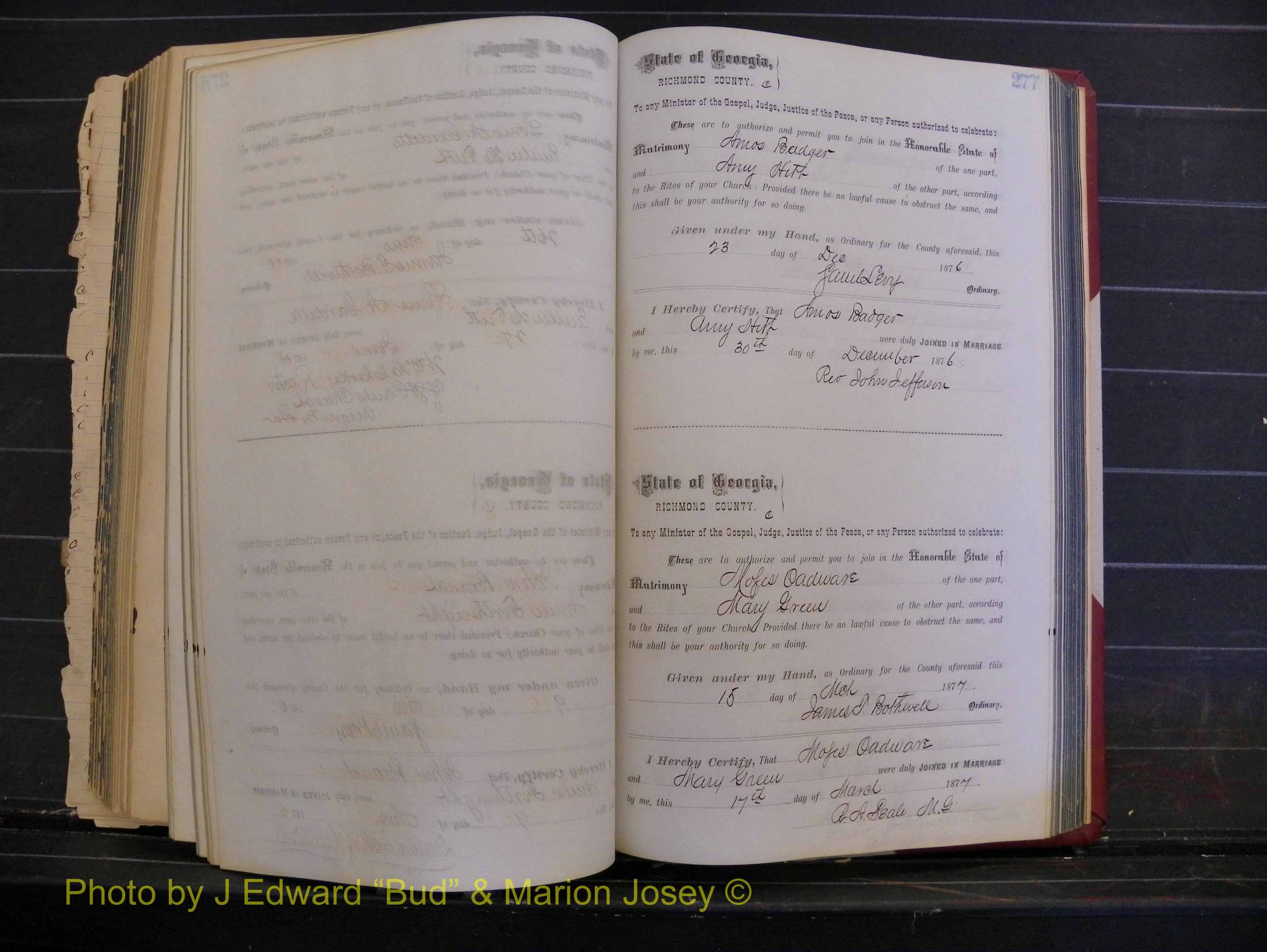 Richmond Marriages, Book I, 1868-1881 P 277.JPG