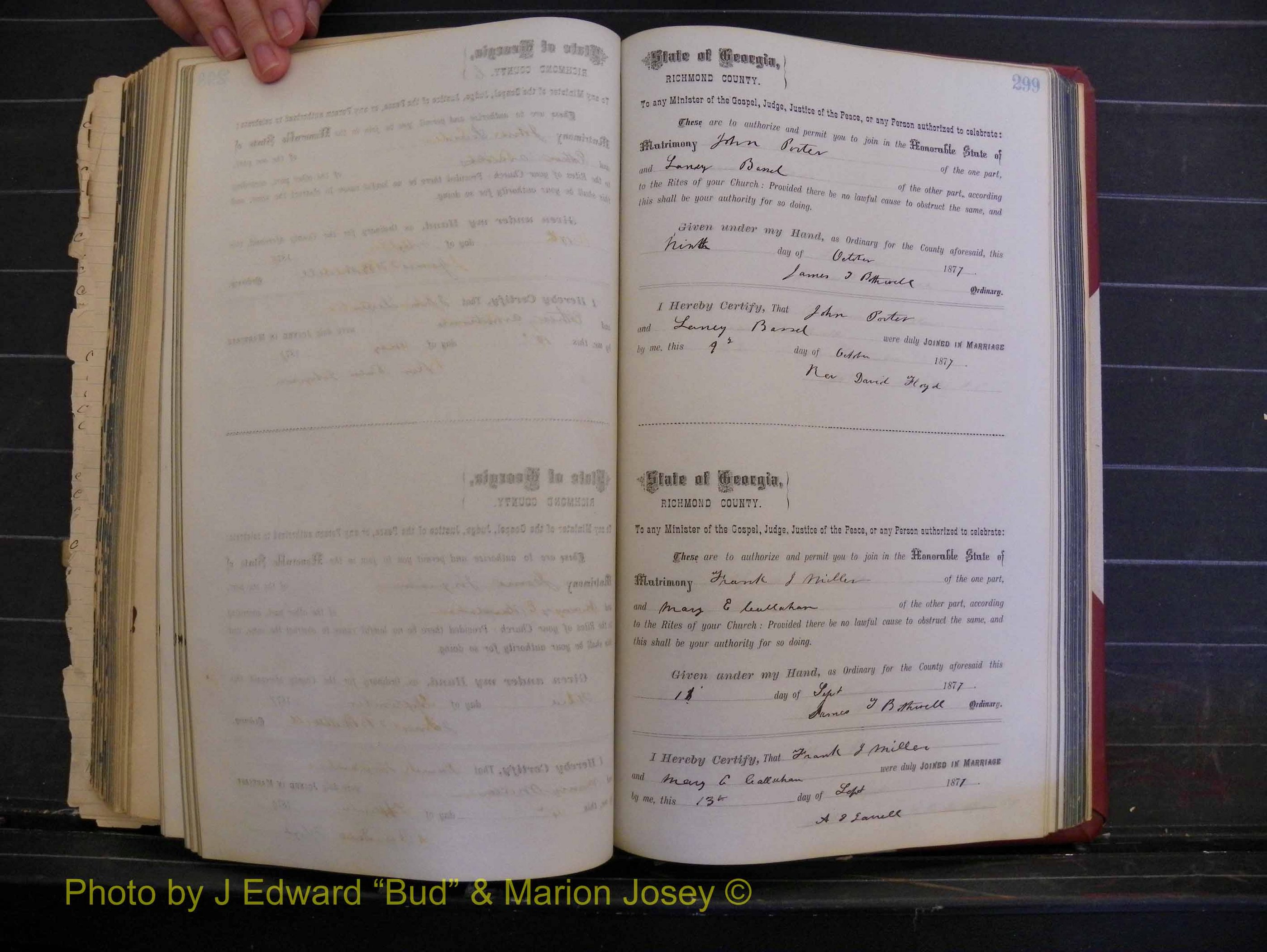 Richmond Marriages, Book I, 1868-1881 P 299.JPG
