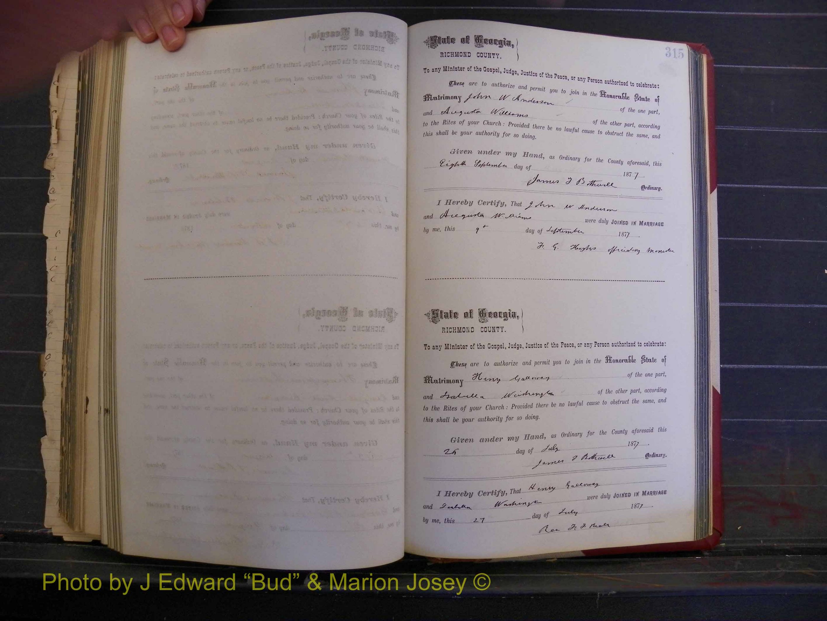 Richmond Marriages, Book I, 1868-1881 P 315.JPG
