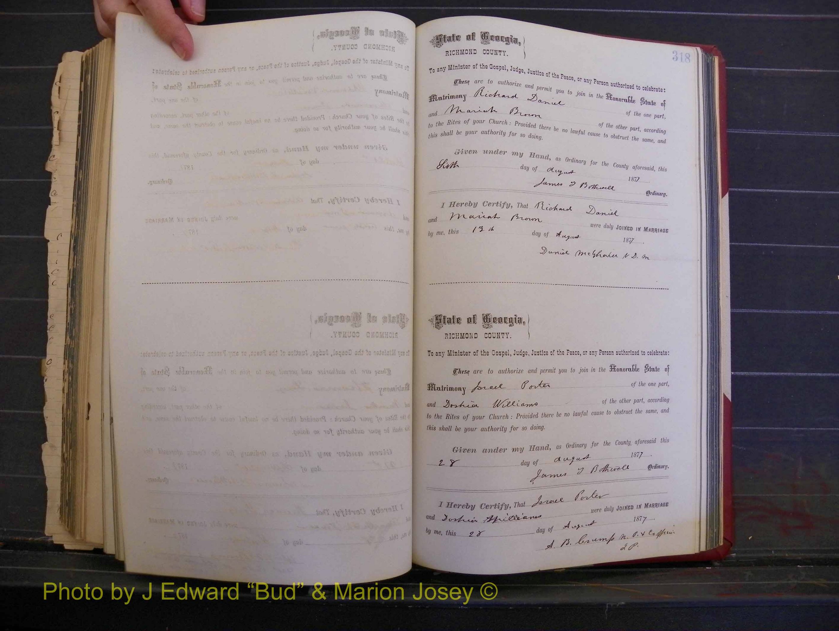 Richmond Marriages, Book I, 1868-1881 P 318.JPG