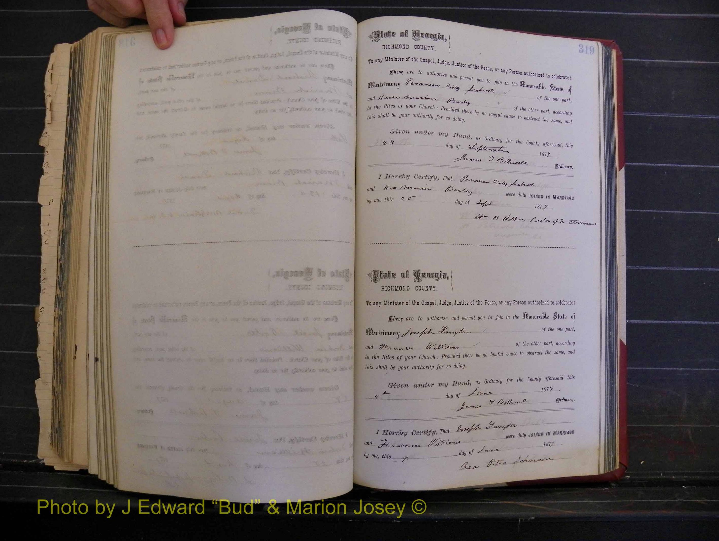 Richmond Marriages, Book I, 1868-1881 P 319.JPG