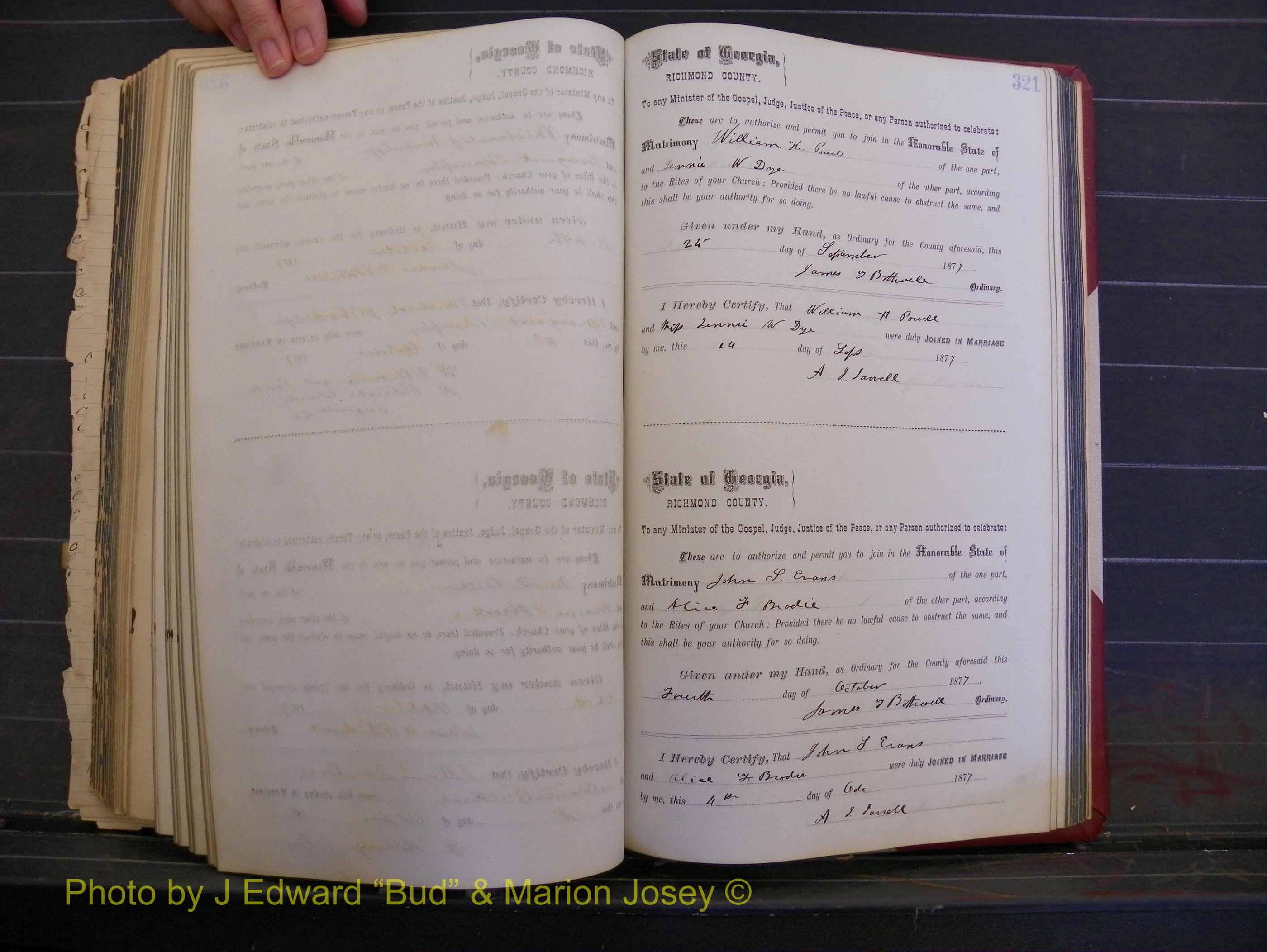 Richmond Marriages, Book I, 1868-1881 P 321.JPG