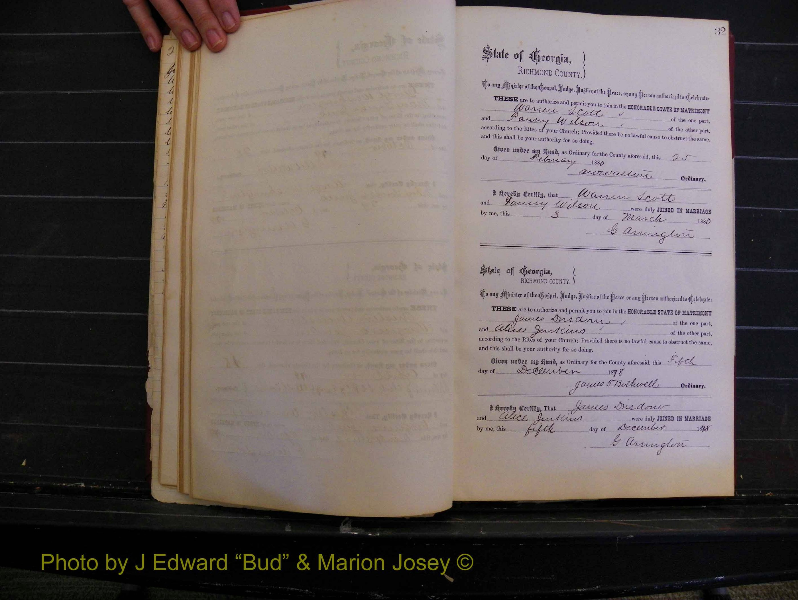 Richmond Marriages, Book K, 1876-1882 P 032.JPG