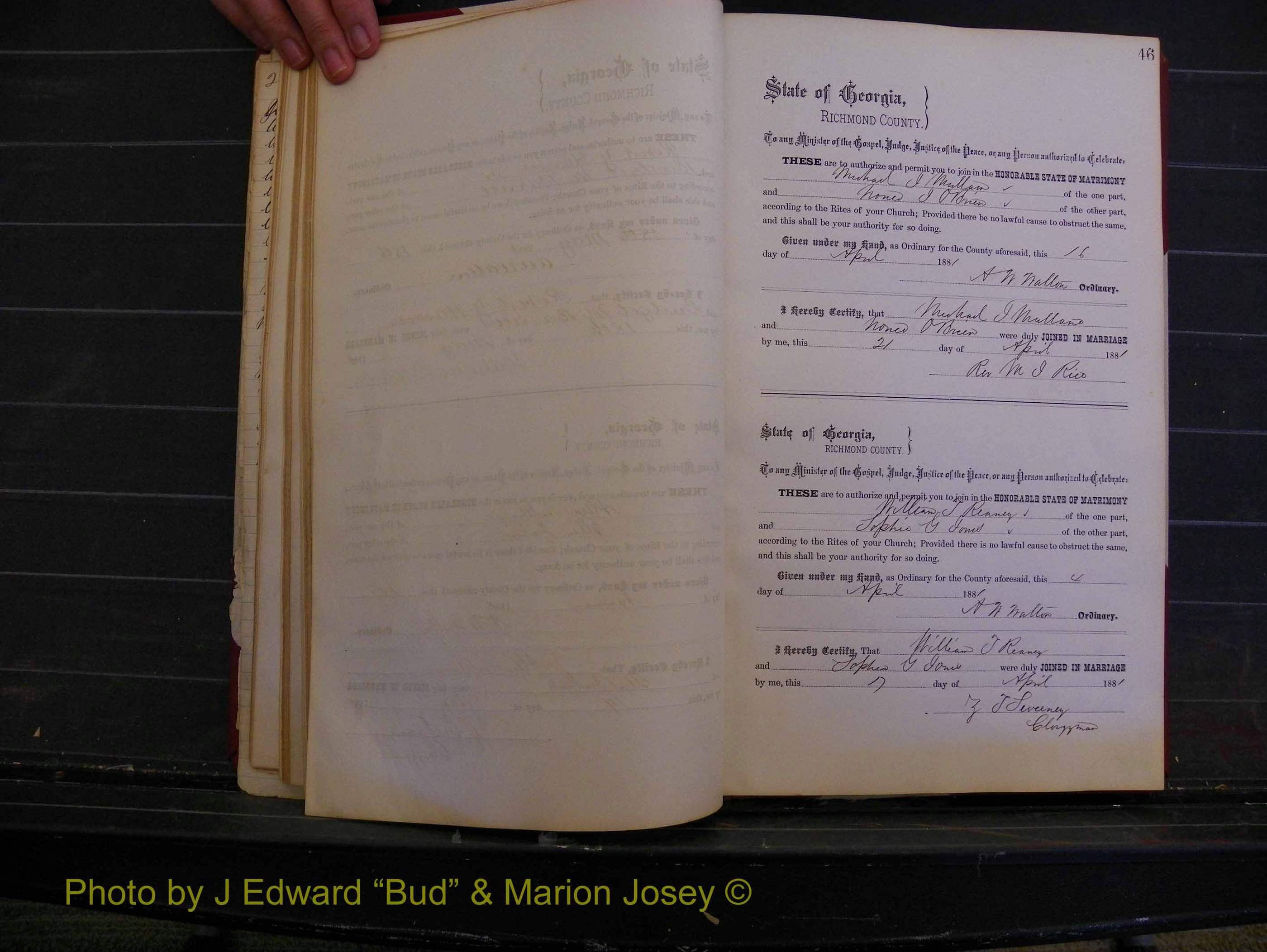 Richmond Marriages, Book K, 1876-1882 P 046.JPG