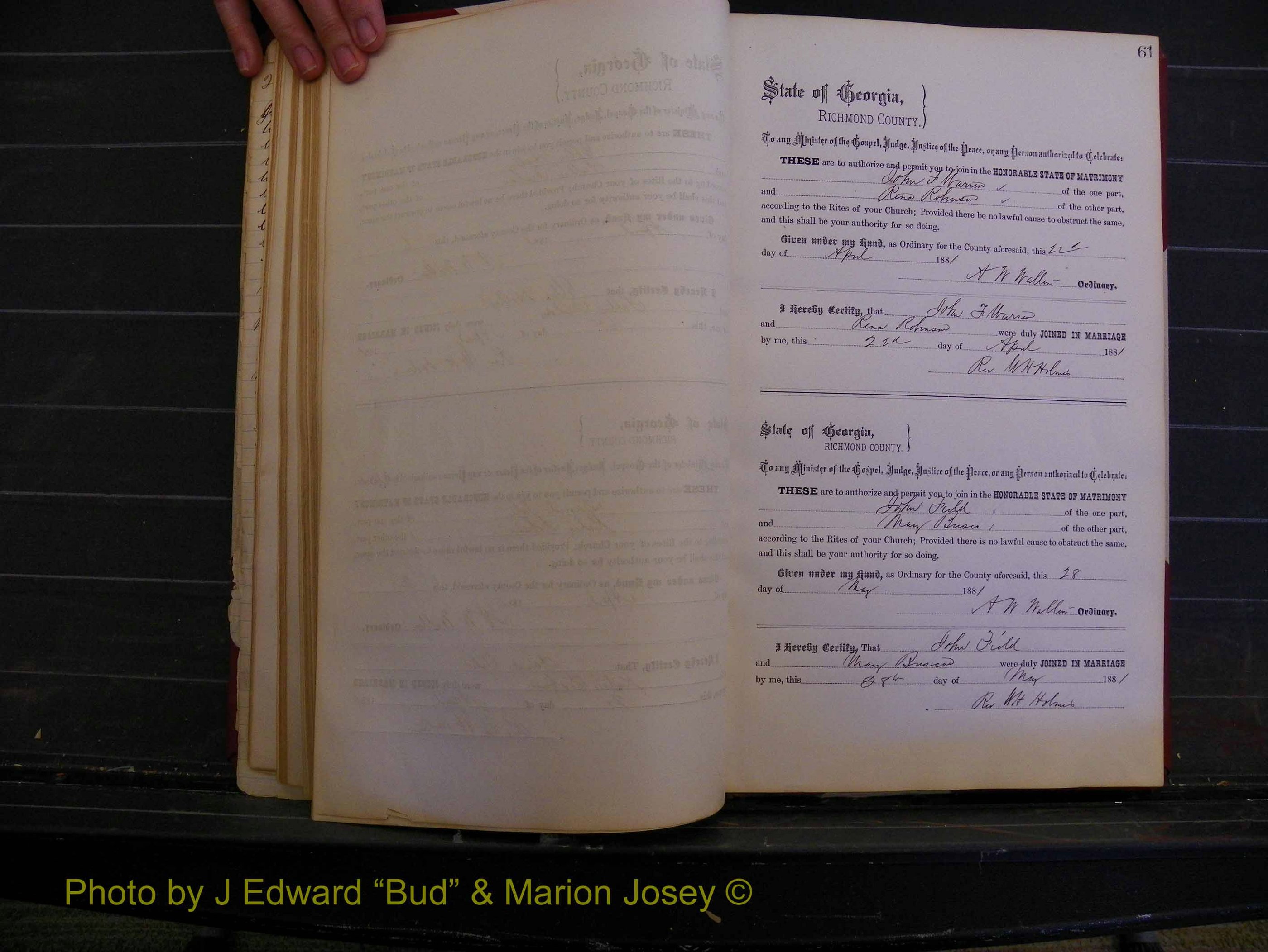 Richmond Marriages, Book K, 1876-1882 P 061.JPG
