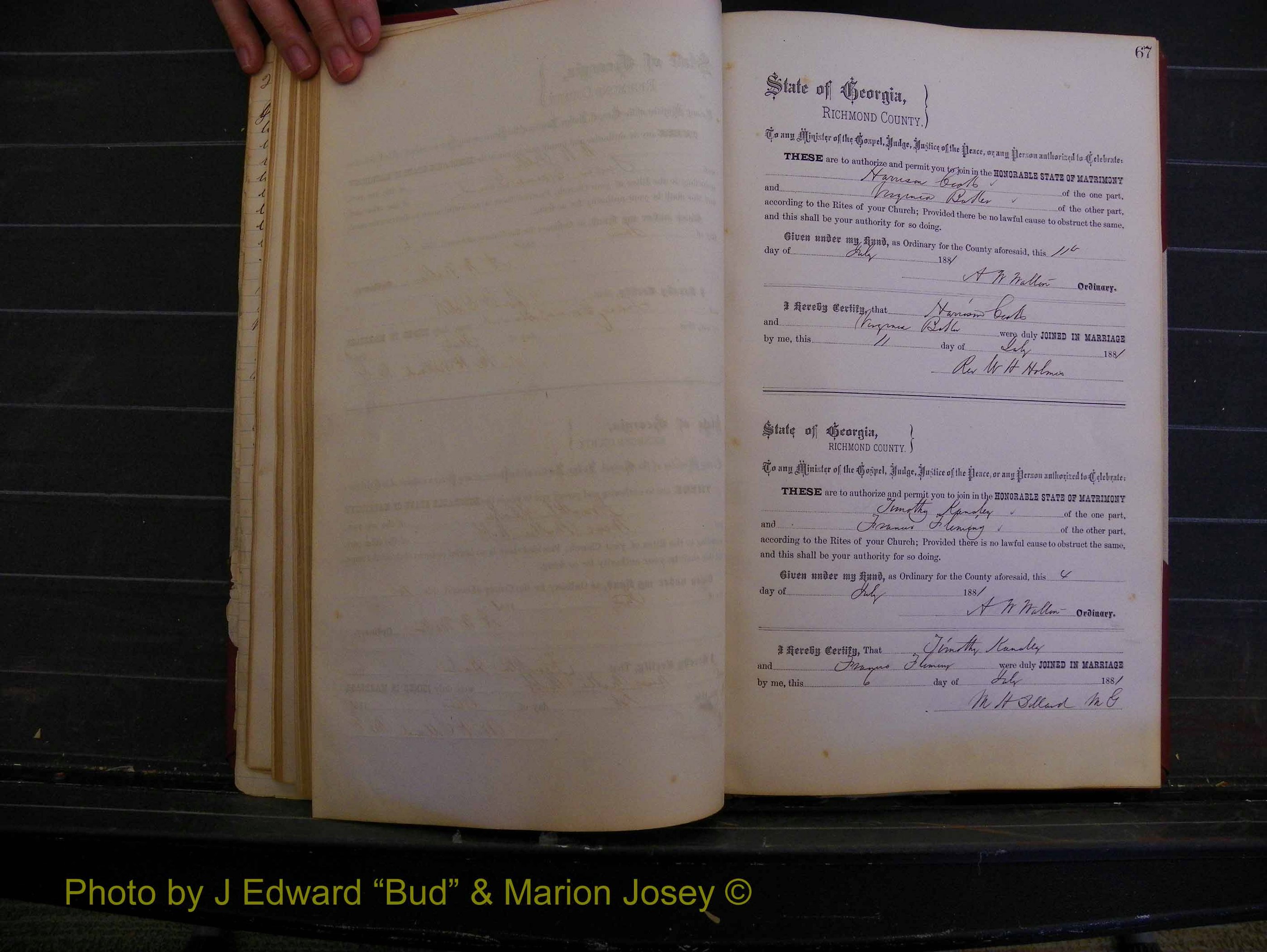 Richmond Marriages, Book K, 1876-1882 P 067.JPG