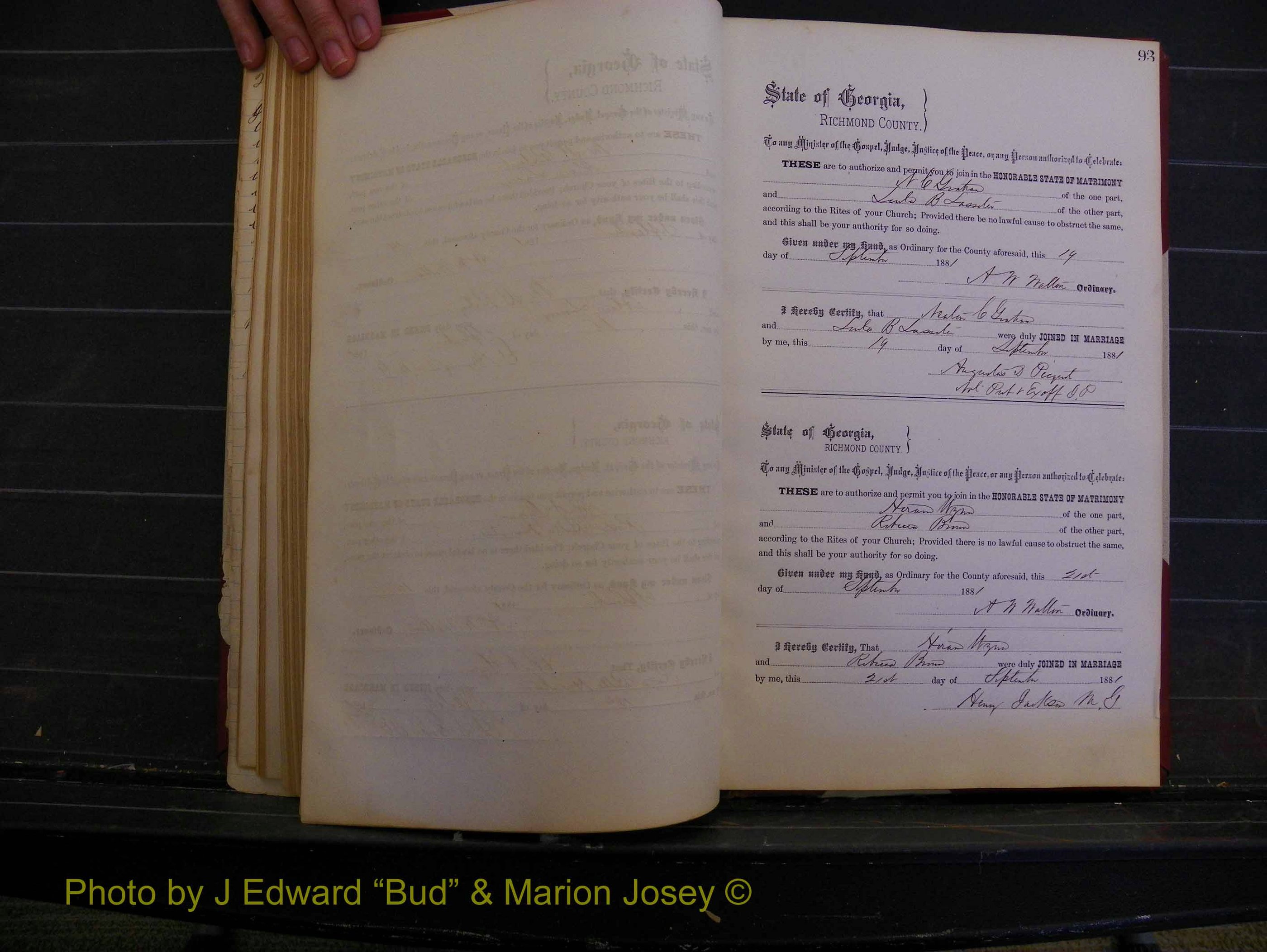 Richmond Marriages, Book K, 1876-1882 P 093.JPG