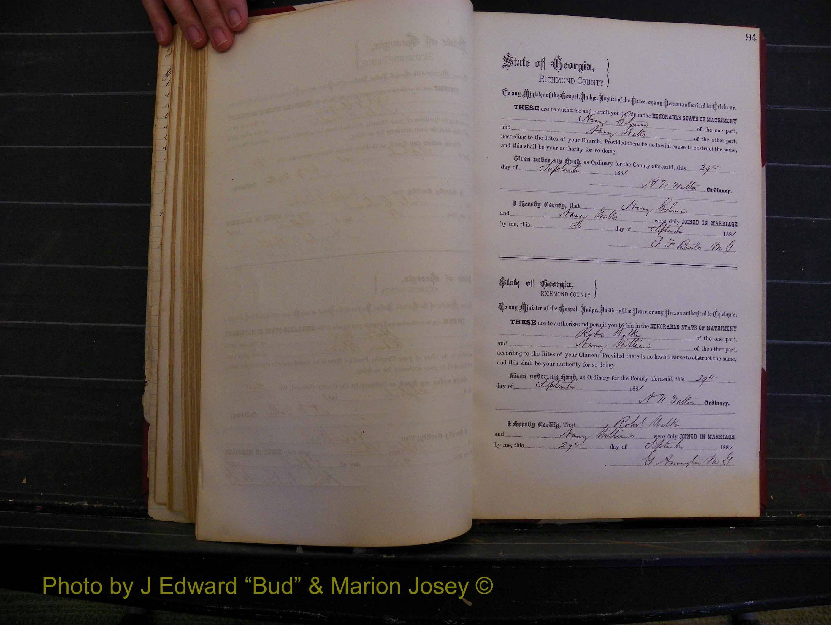 Richmond Marriages, Book K, 1876-1882 P 094.JPG