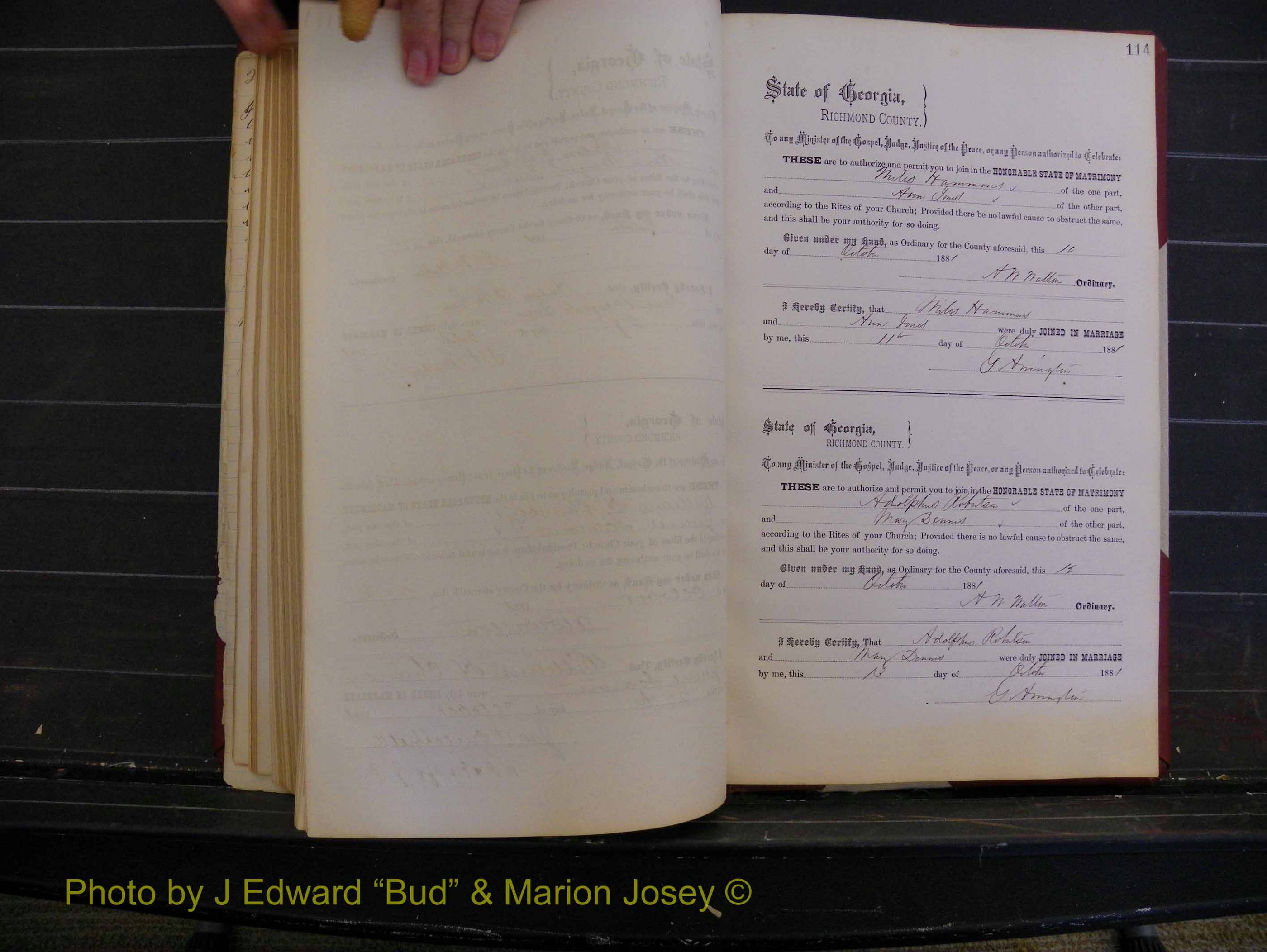 Richmond Marriages, Book K, 1876-1882 P 114.JPG