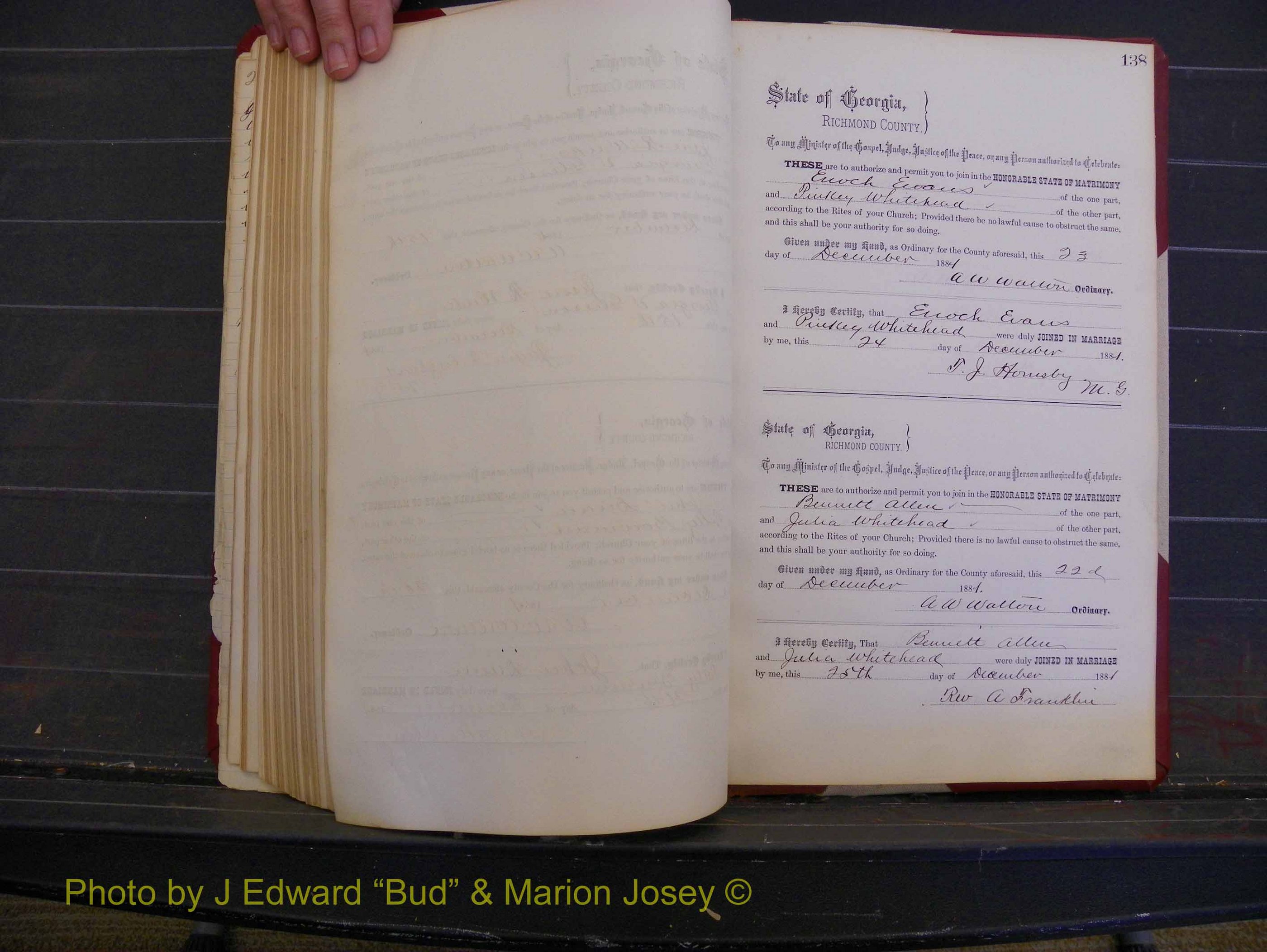 Richmond Marriages, Book K, 1876-1882 P 138.JPG