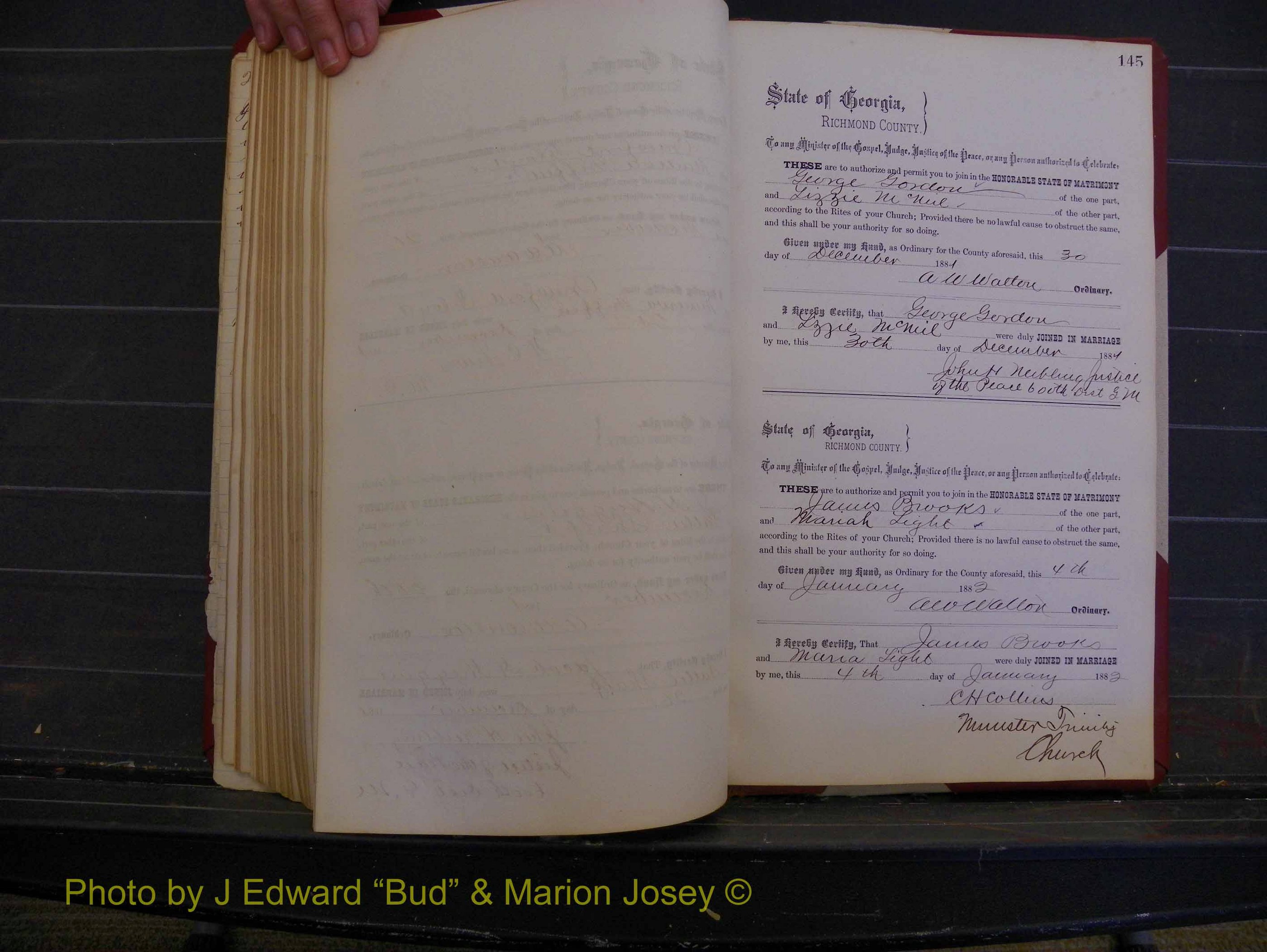 Richmond Marriages, Book K, 1876-1882 P 145.JPG