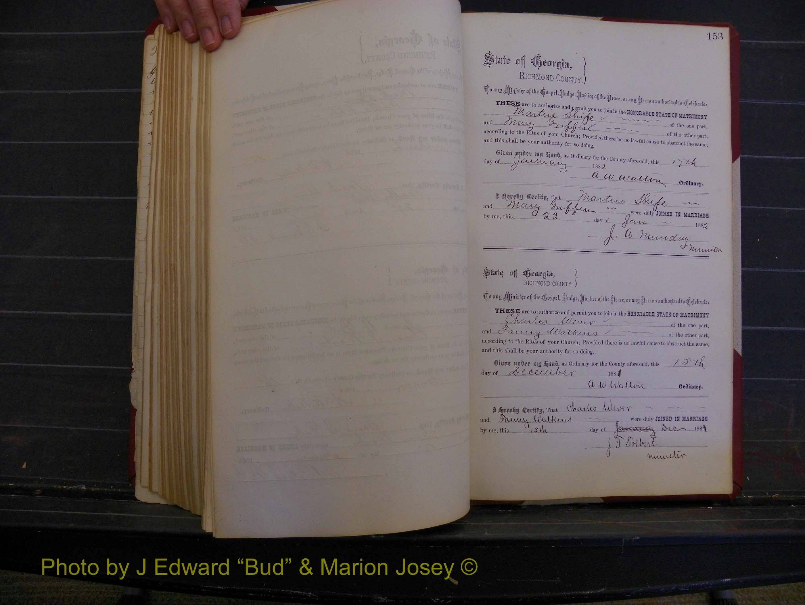 Richmond Marriages, Book K, 1876-1882 P 153.JPG