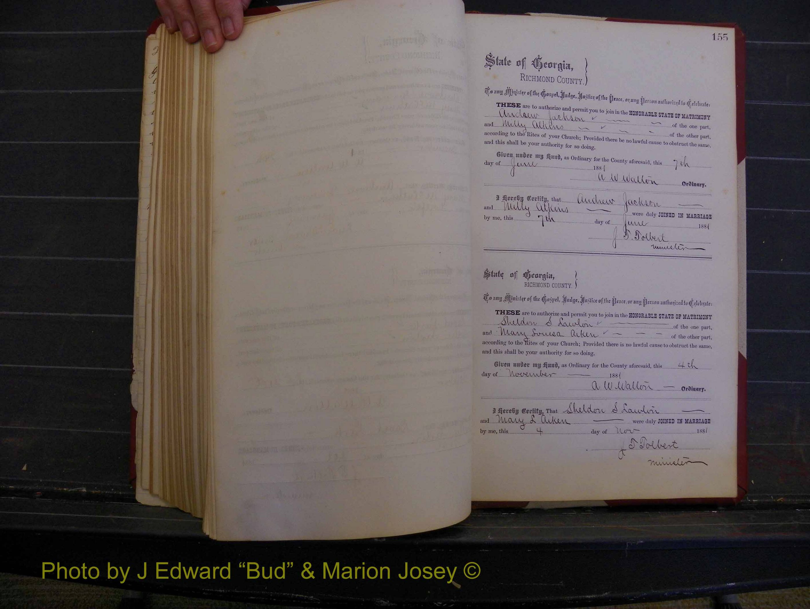 Richmond Marriages, Book K, 1876-1882 P 155.JPG