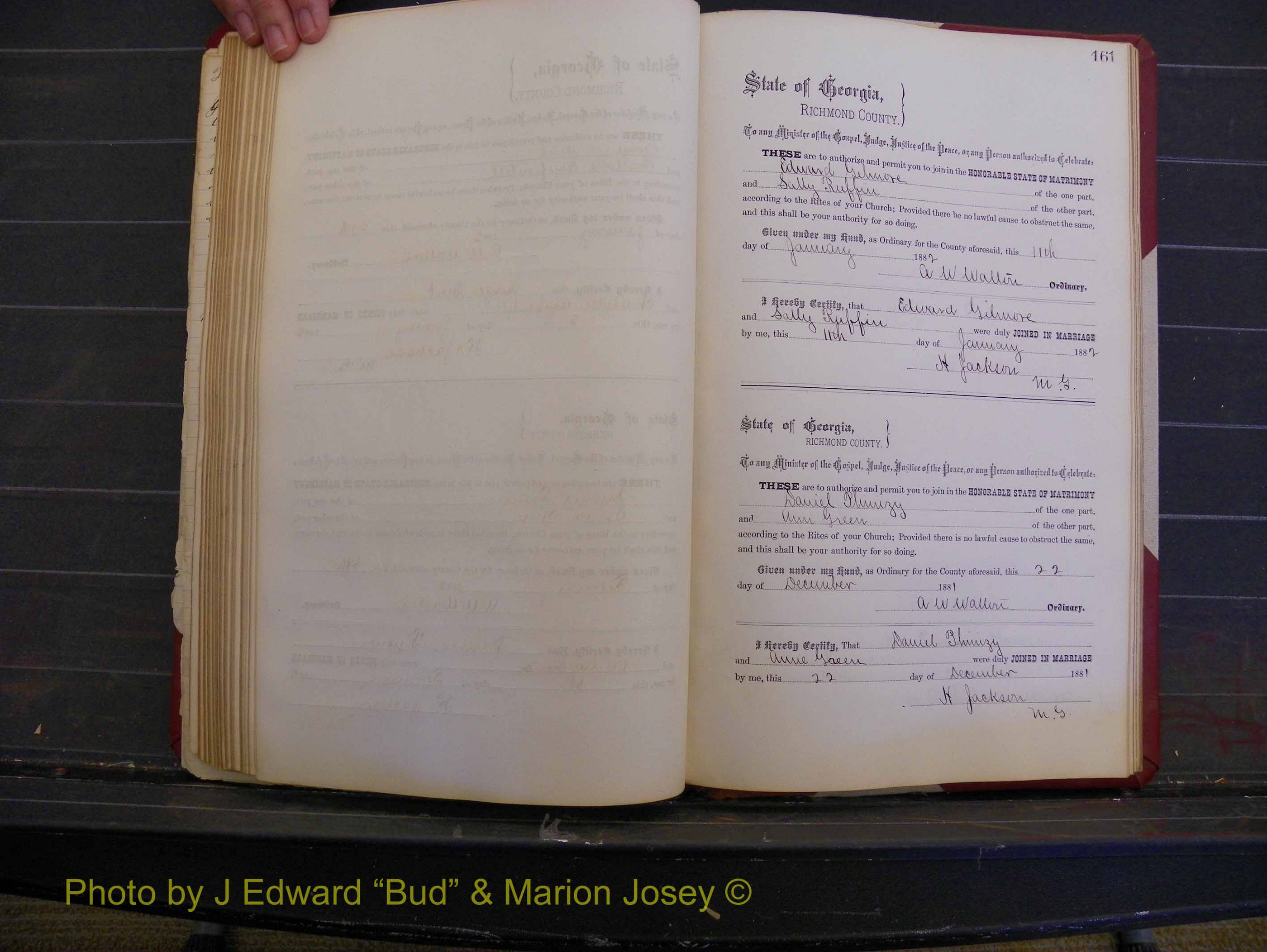 Richmond Marriages, Book K, 1876-1882 P 161.JPG