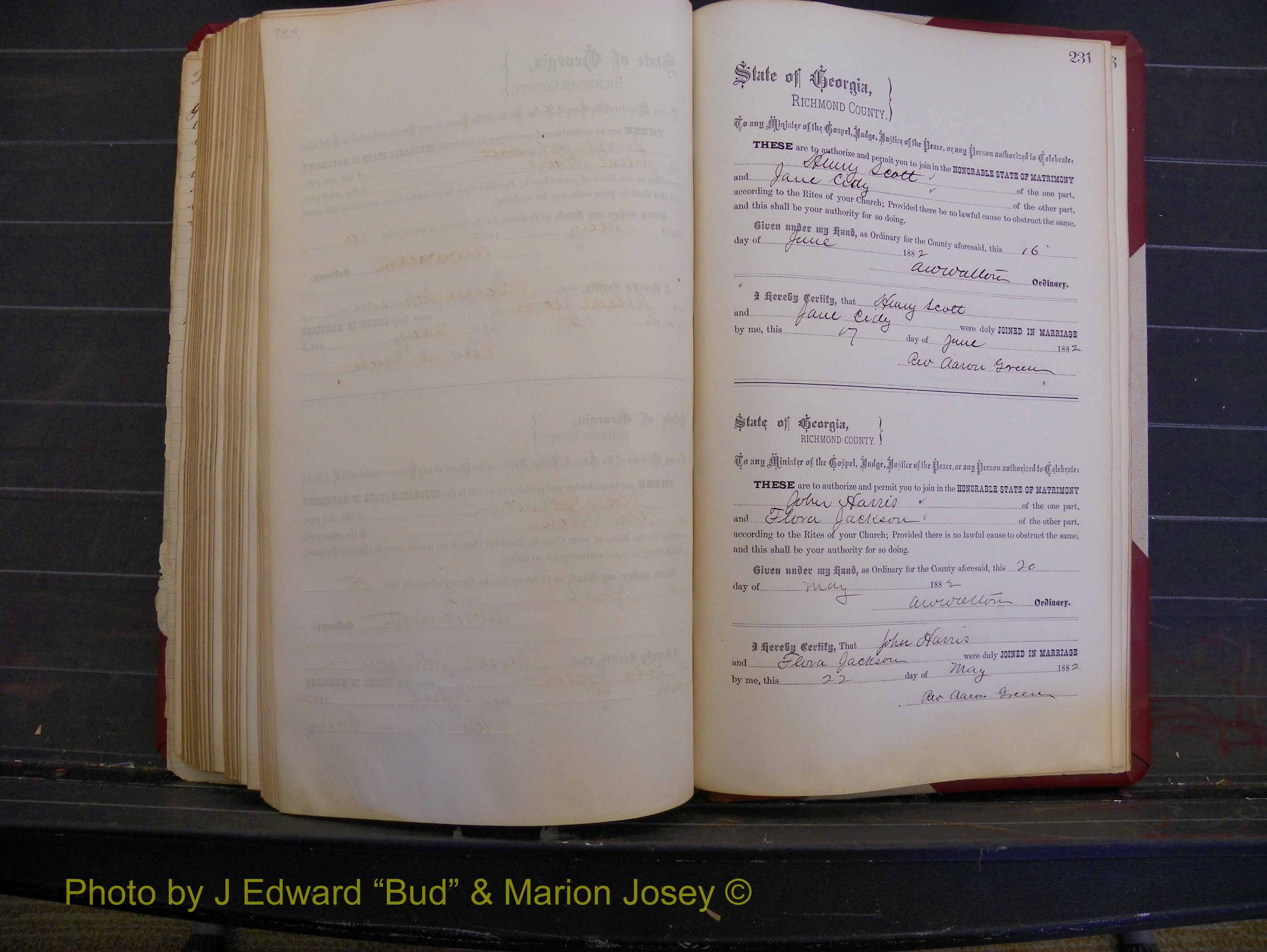 Richmond Marriages, Book K, 1876-1882 P 231.JPG