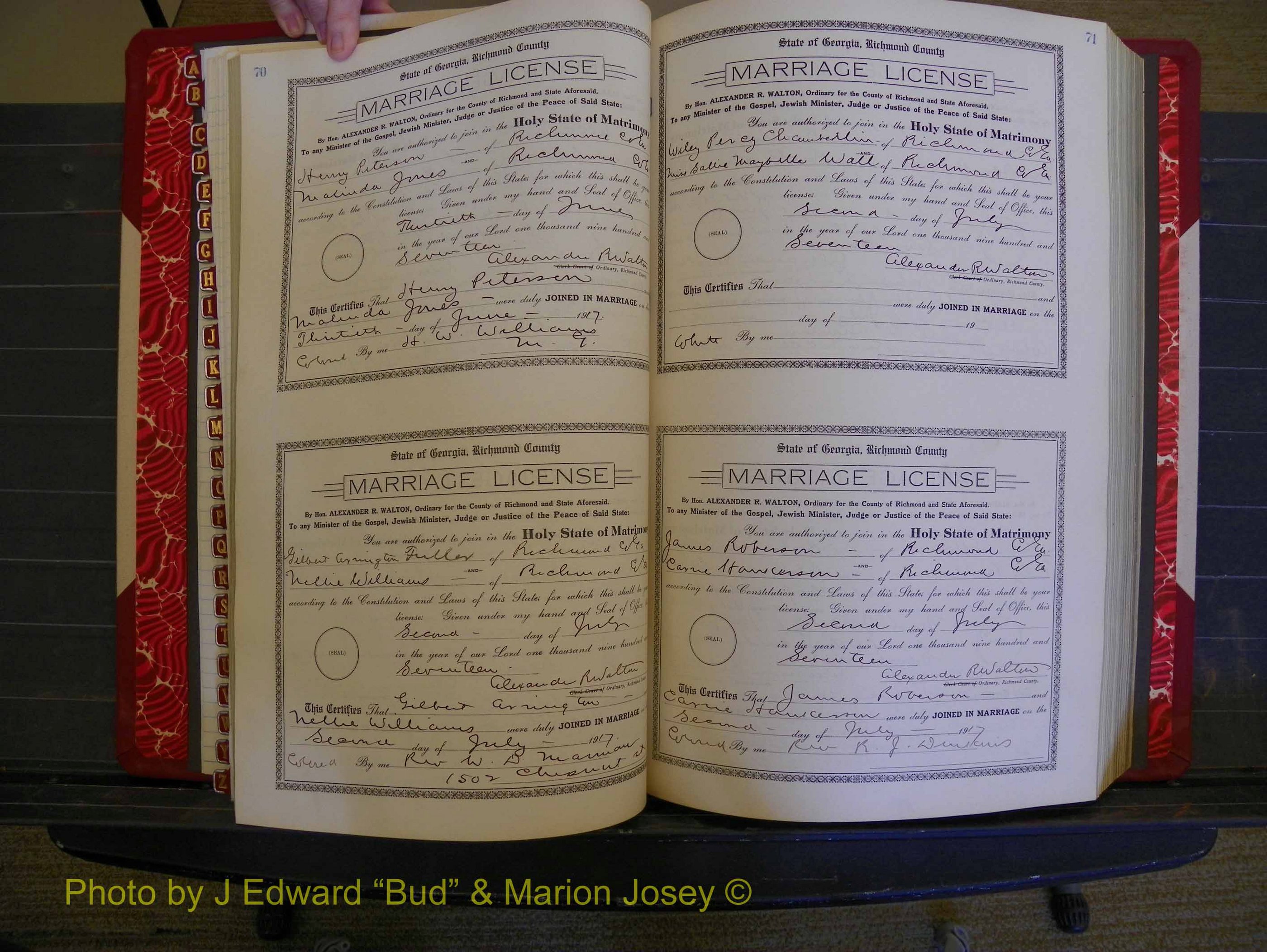 Richmond Marriages, Book KK, 1917-1918 P 070-071.JPG