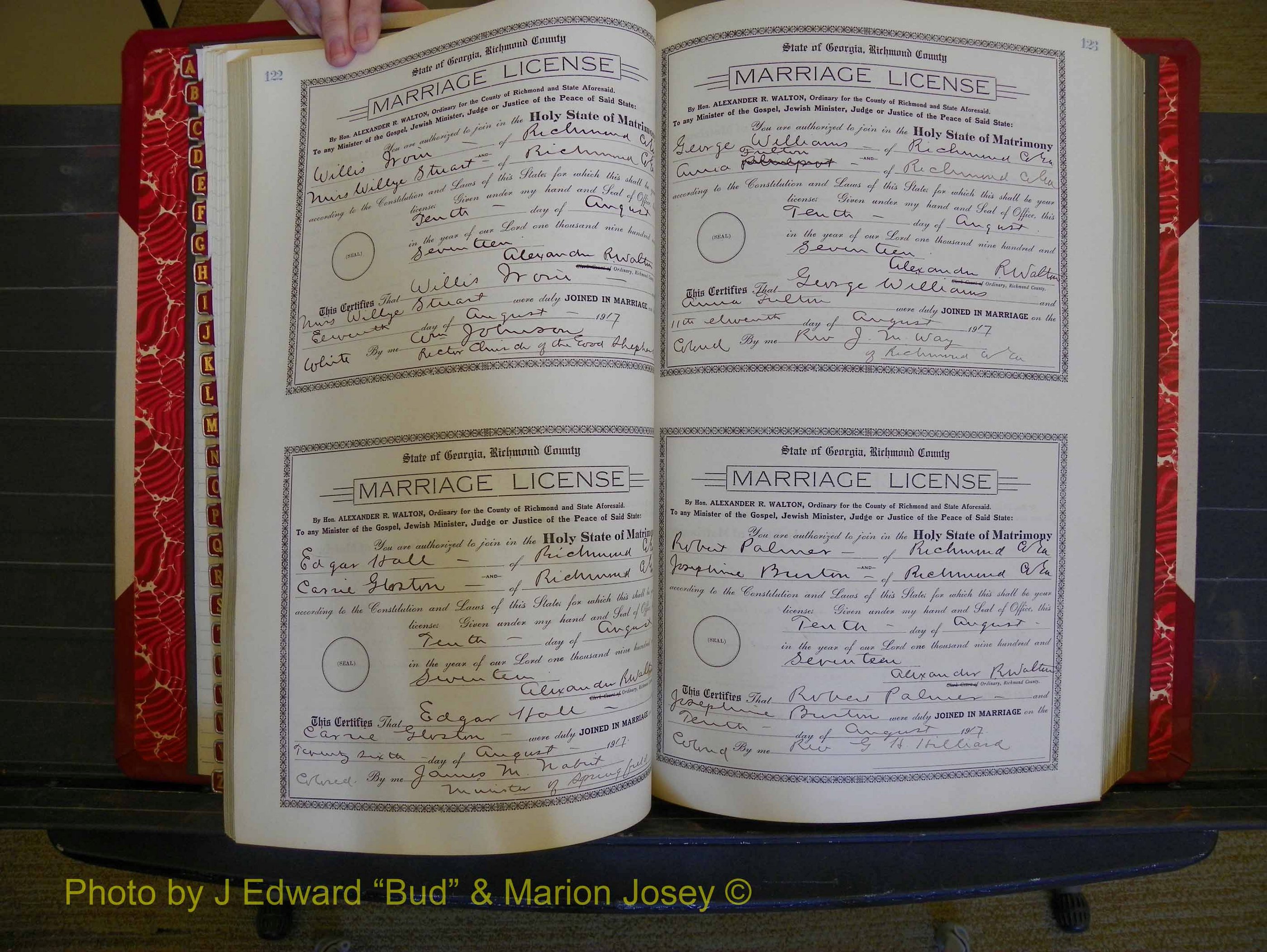 Richmond Marriages, Book KK, 1917-1918 P 122-123.JPG
