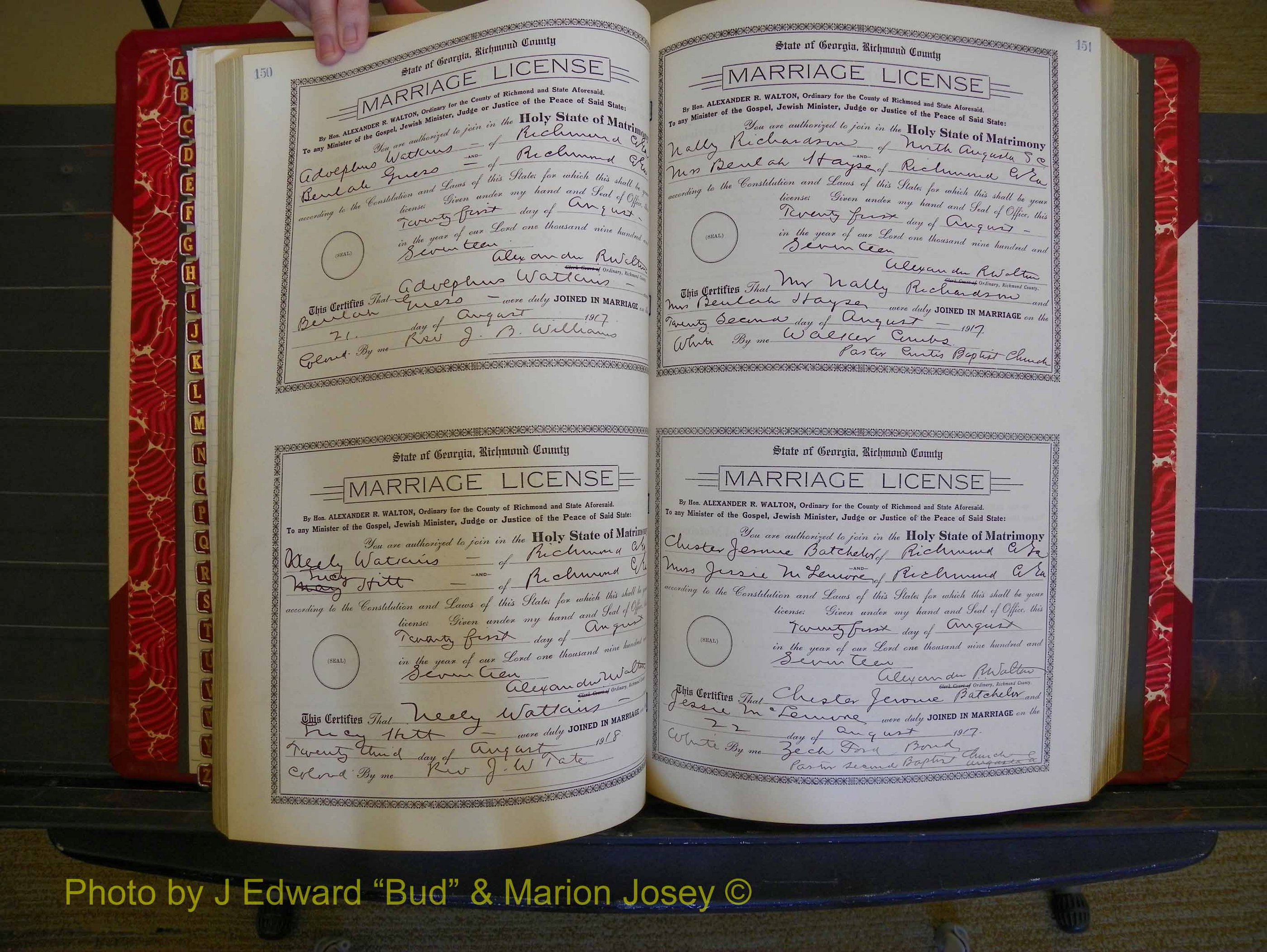 Richmond Marriages, Book KK, 1917-1918 P 150-151.JPG