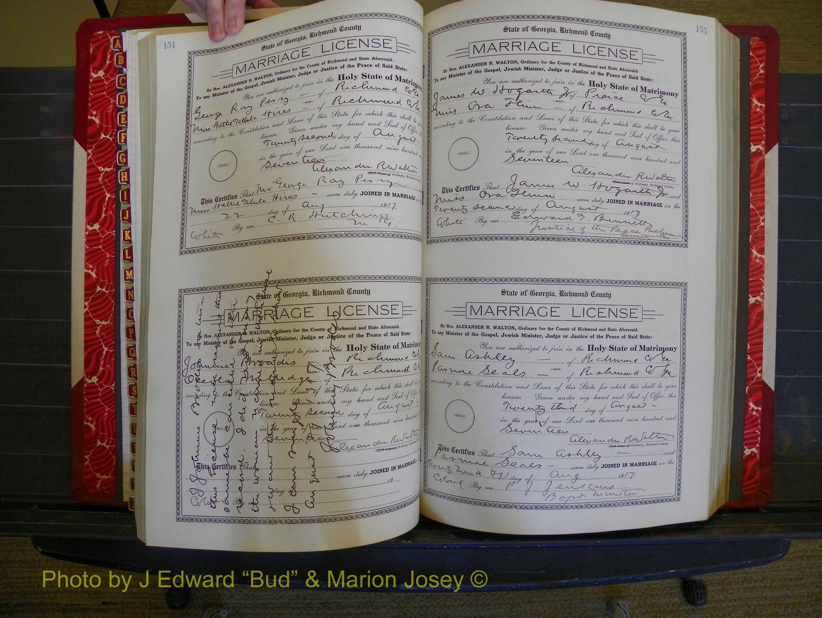 Richmond Marriages, Book KK, 1917-1918 P 154-155.JPG