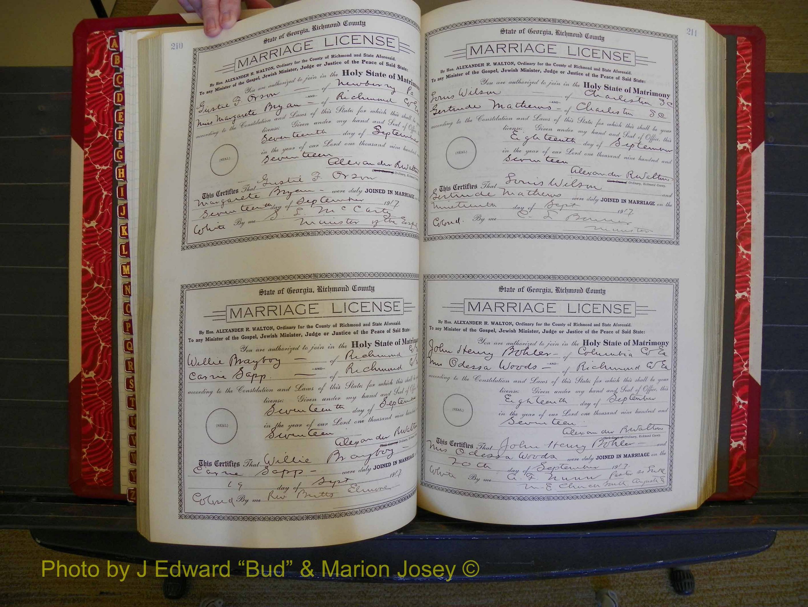 Richmond Marriages, Book KK, 1917-1918 P 210-211.JPG