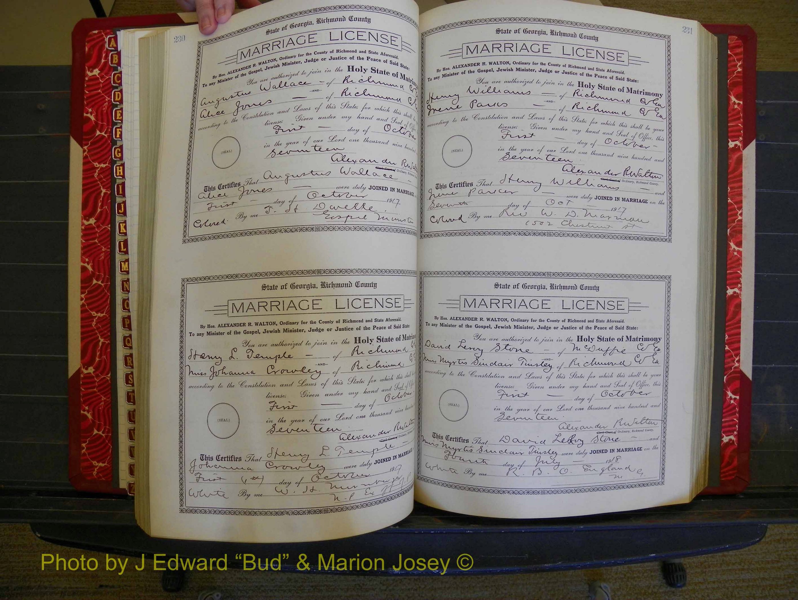 Richmond Marriages, Book KK, 1917-1918 P 230-231.JPG