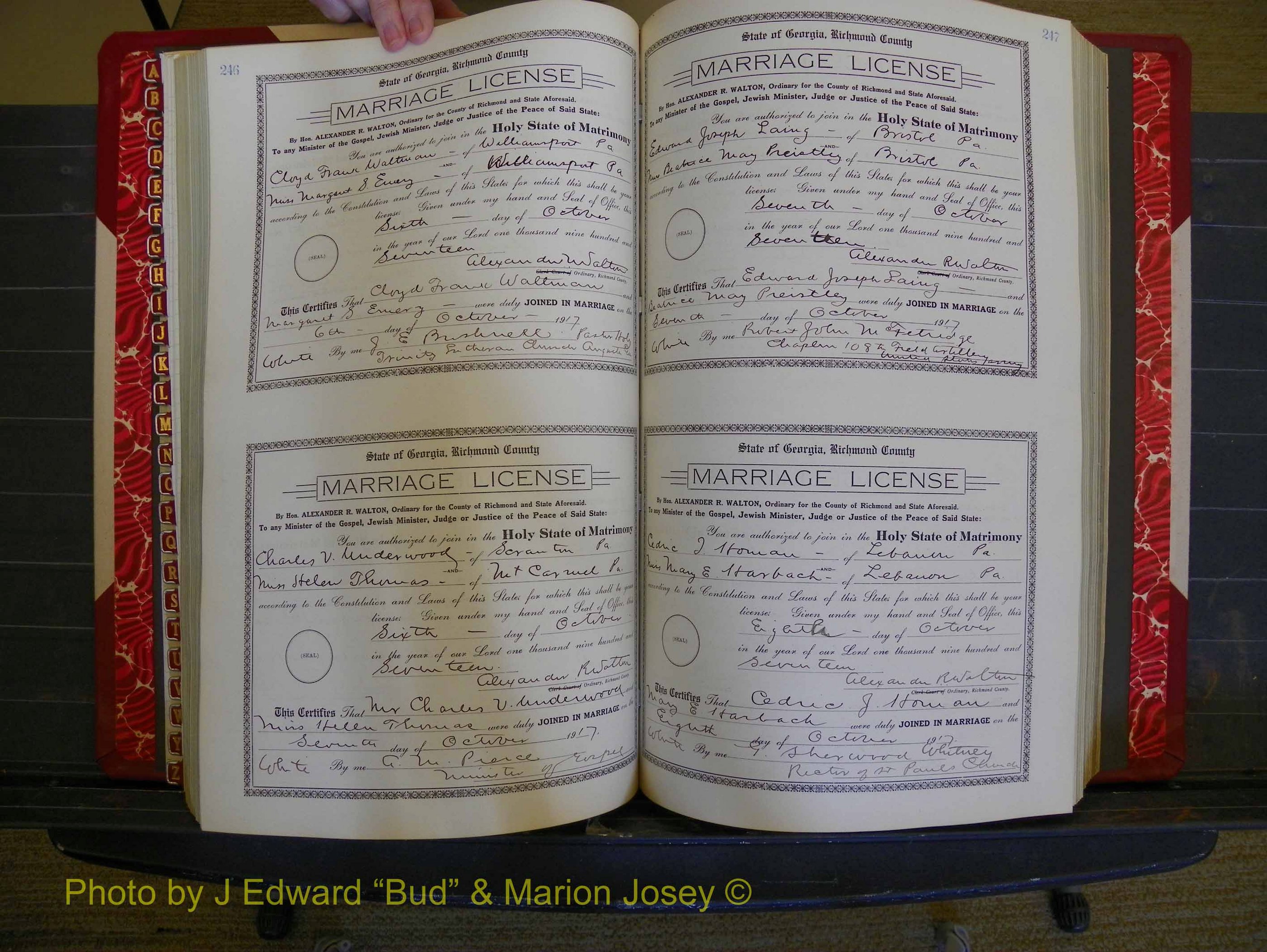 Richmond Marriages, Book KK, 1917-1918 P 246-247.JPG