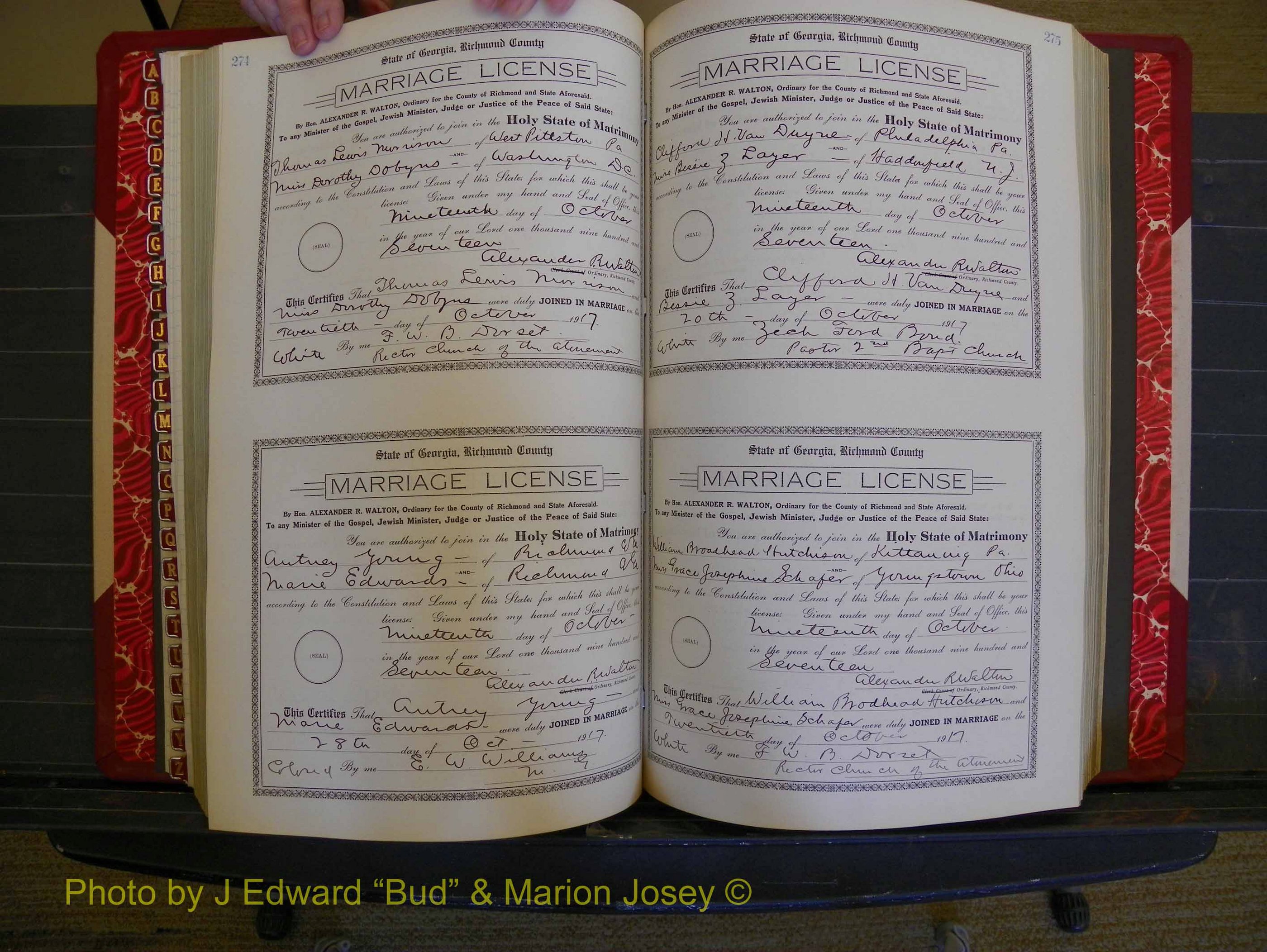 Richmond Marriages, Book KK, 1917-1918 P 274-275.JPG