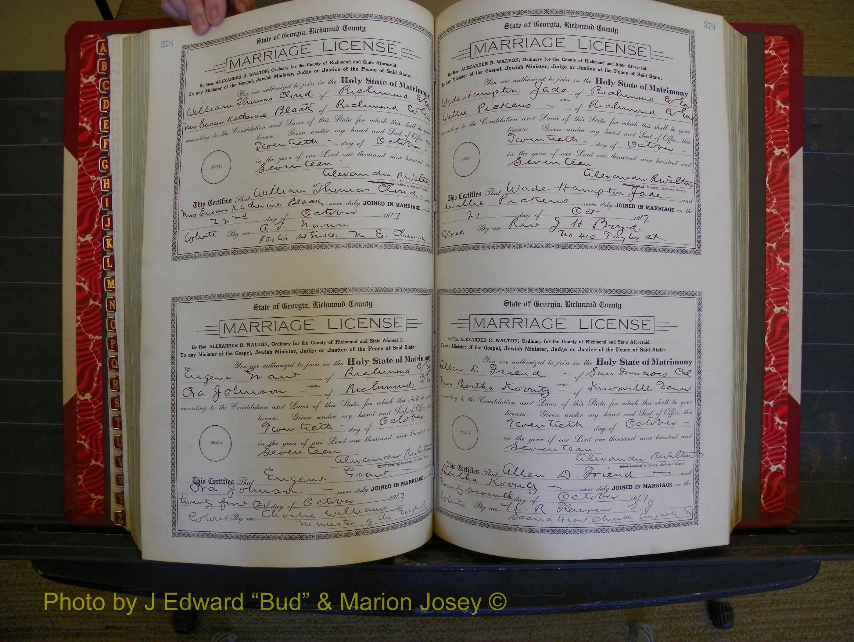 Richmond Marriages, Book KK, 1917-1918 P 278-279.JPG