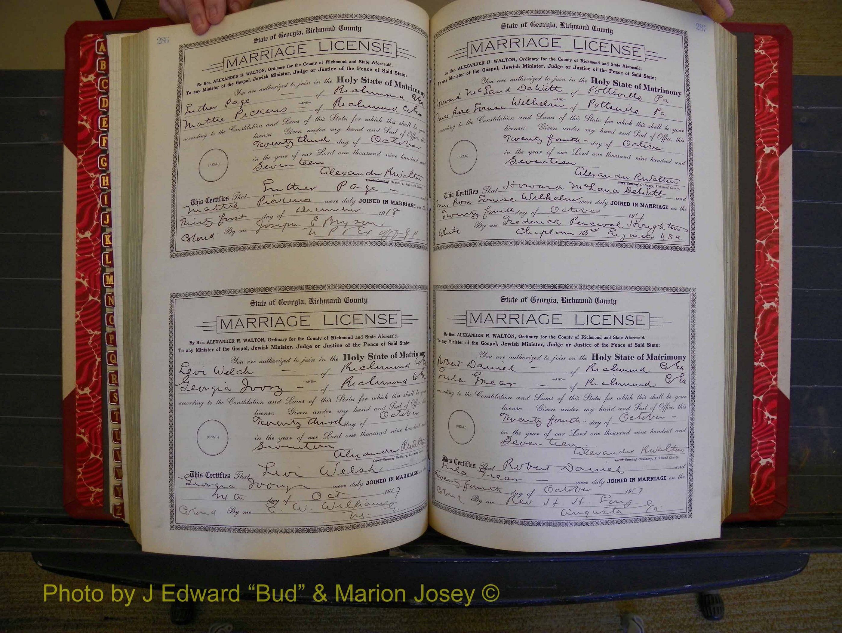 Richmond Marriages, Book KK, 1917-1918 P 286-287.JPG